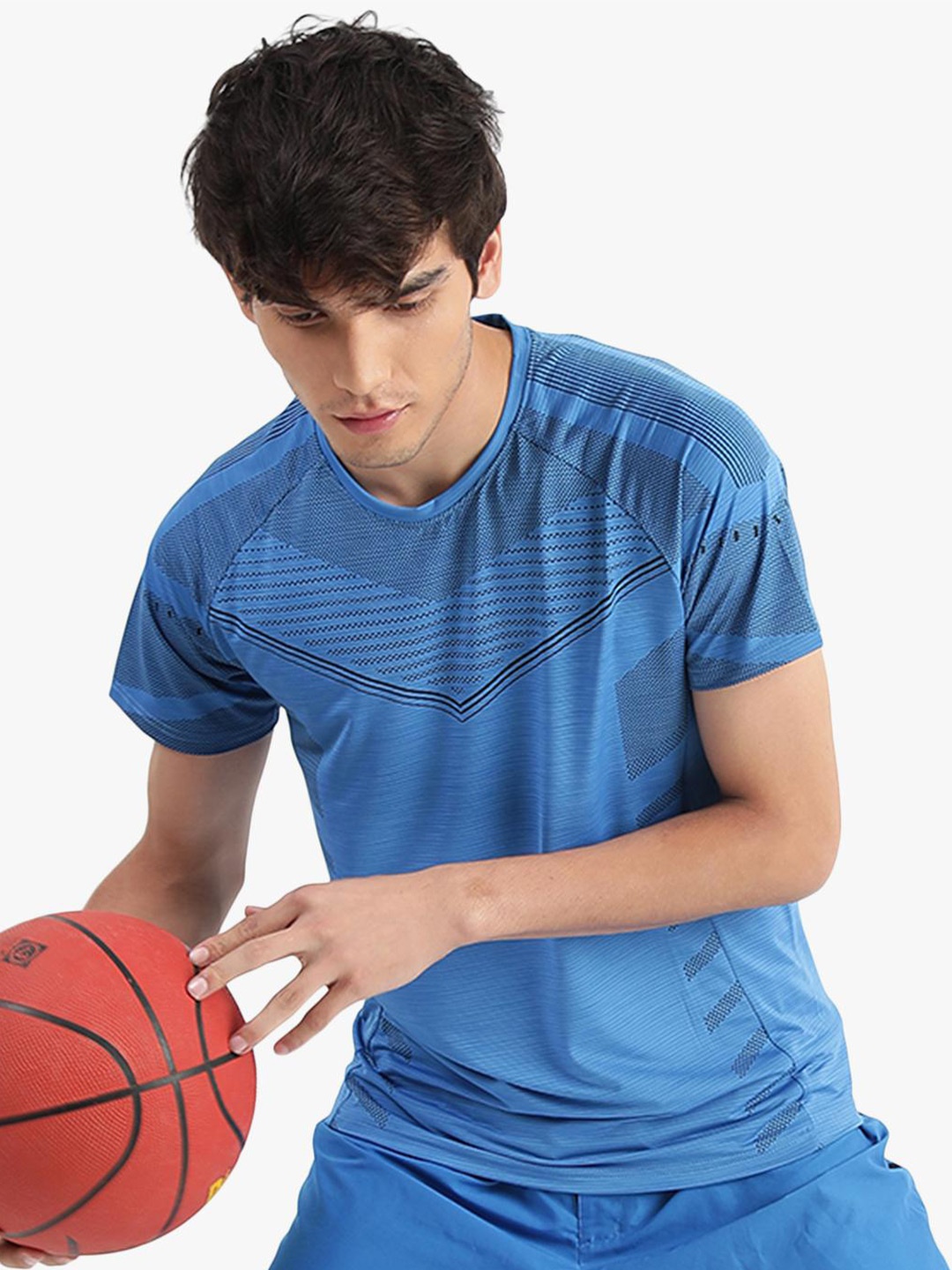 

Virgio Abstract Printed Raglan Sleeves Sports T-Shirt, Blue