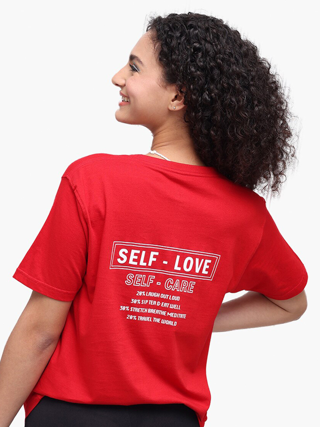 

Virgio Typography Printed Cotton Casual T-Shirt, Red