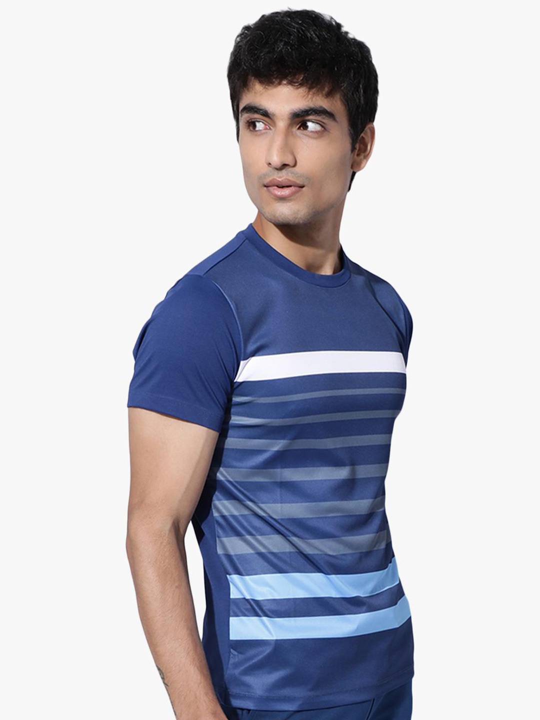 

Virgio Striped Round Neck T-shirt, Blue