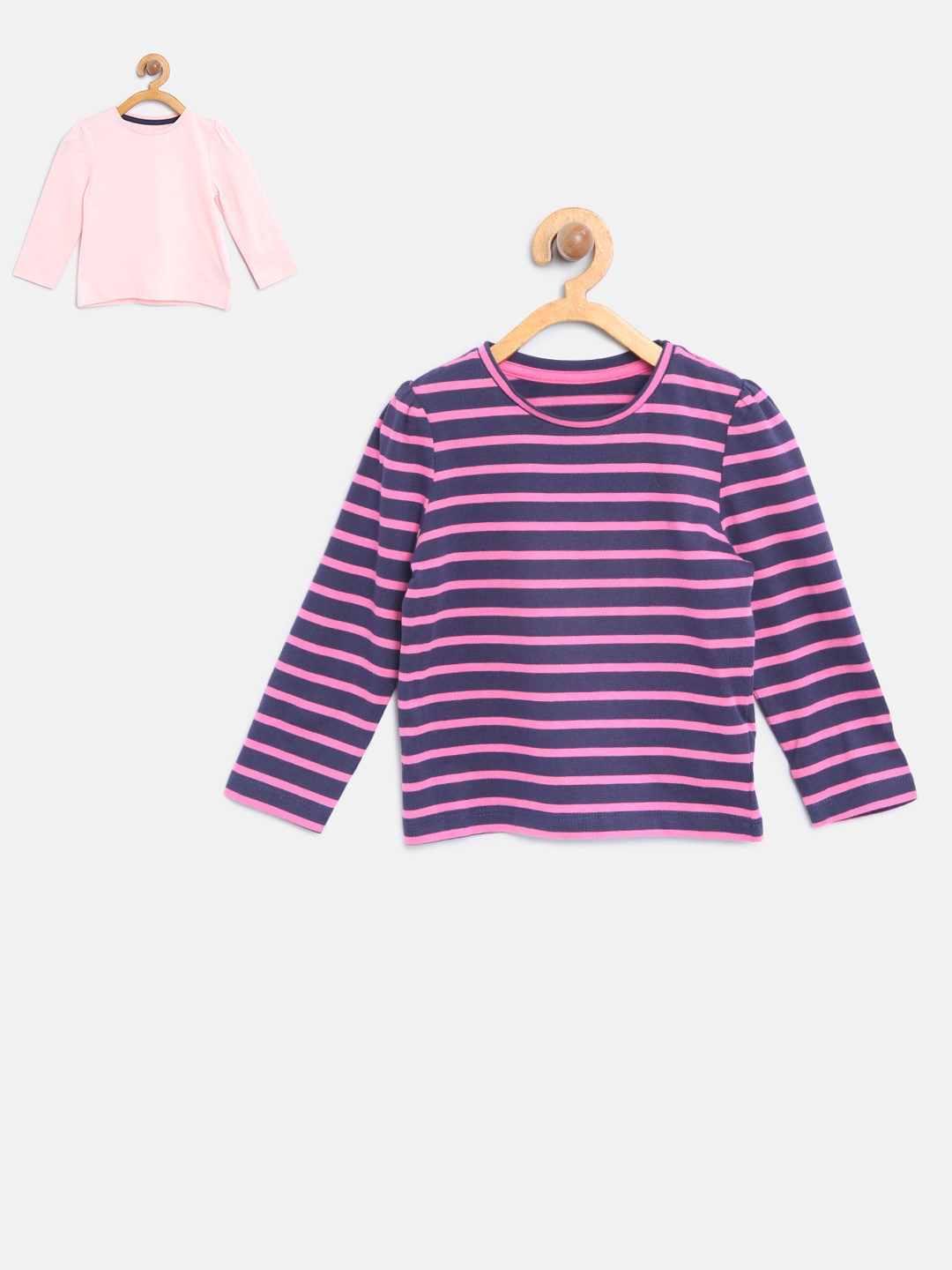 

mothercare Girls Pack of 2 Round Neck T-shirt, Pink