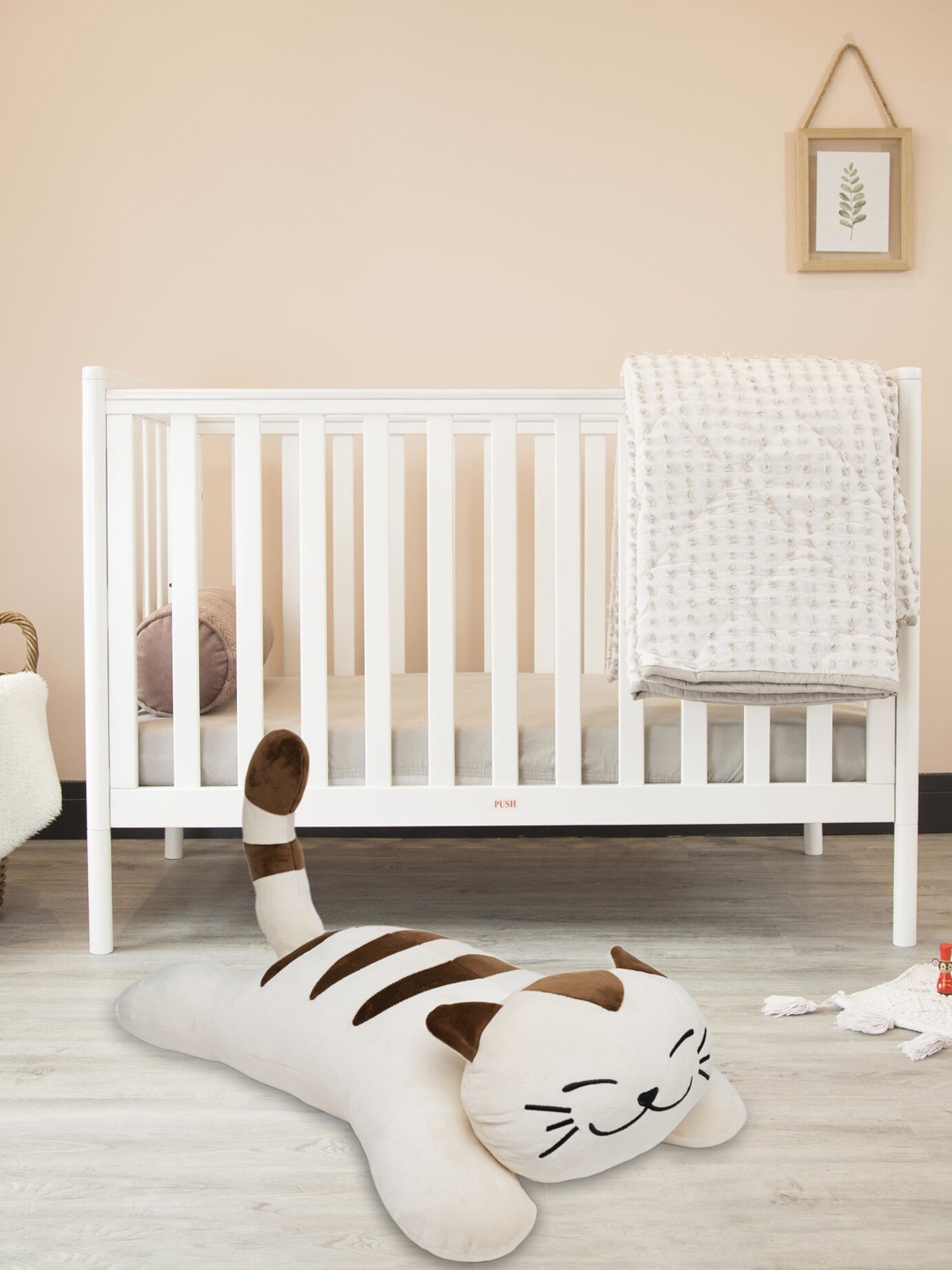 

lAZY BABY Kids Super Soft Quirky Cat Toy, Beige