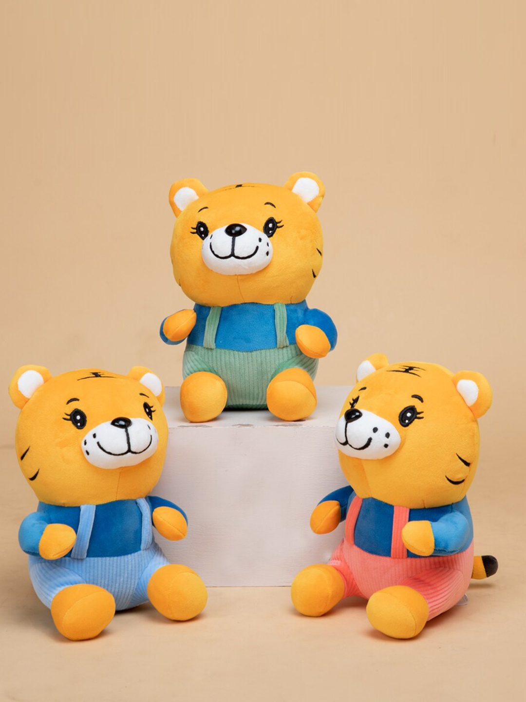 

lAZY BABY Kids Super Soft Silly Tiger Toy, Yellow