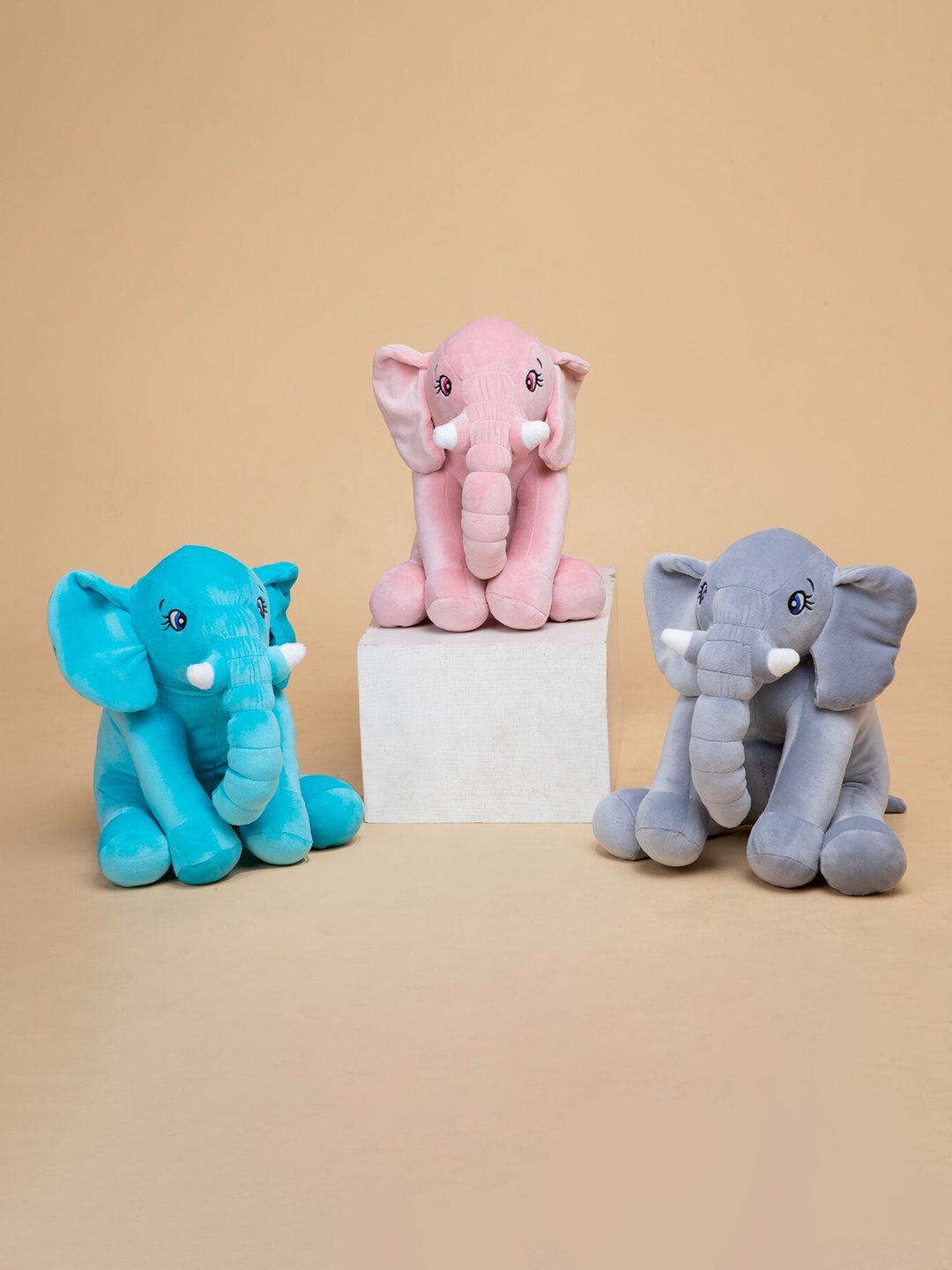 

lAZY BABY Kids Super Soft Great Elephant Toy, Blue