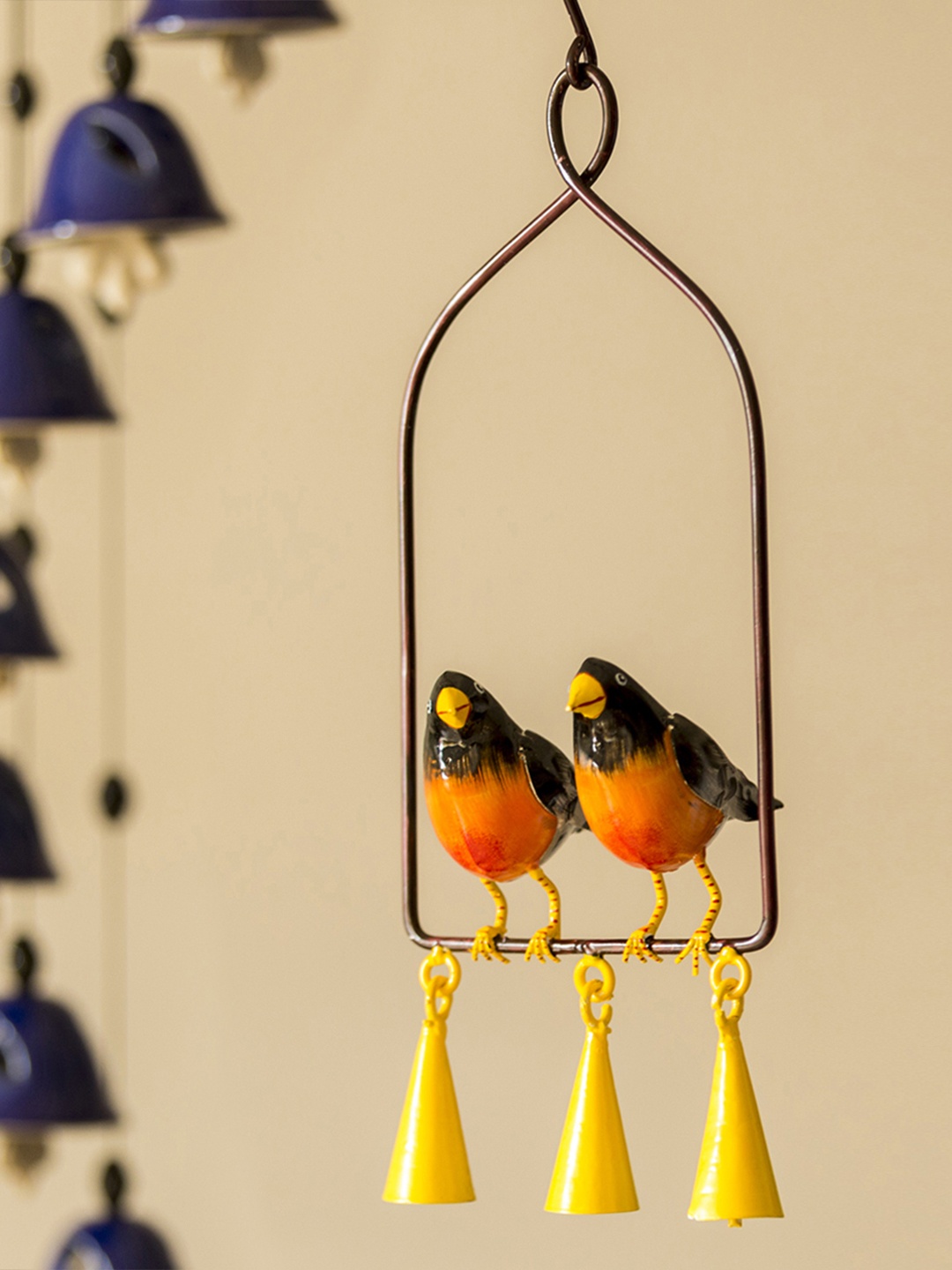 

ExclusiveLane Yellow & Orange Swaying With Robins Hand-Painted Decorative Windchimes, Multi