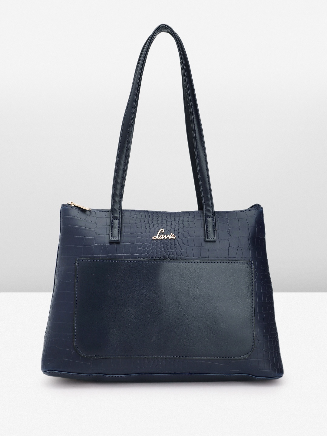 

Lavie Animal Textured Structured Shoulder Bag, Navy blue