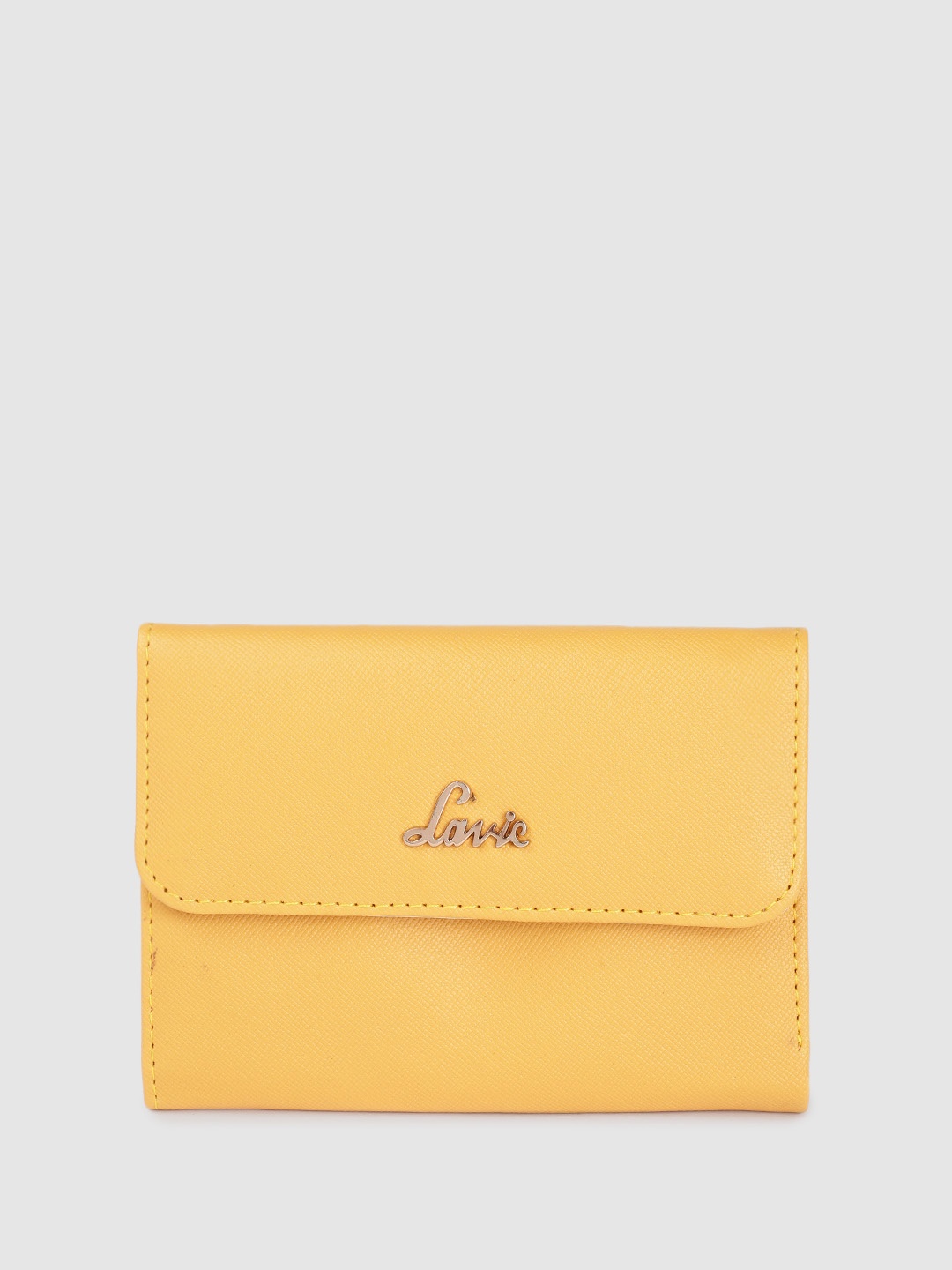 

Lavie Women Solid Three Fold Wallet, Yellow