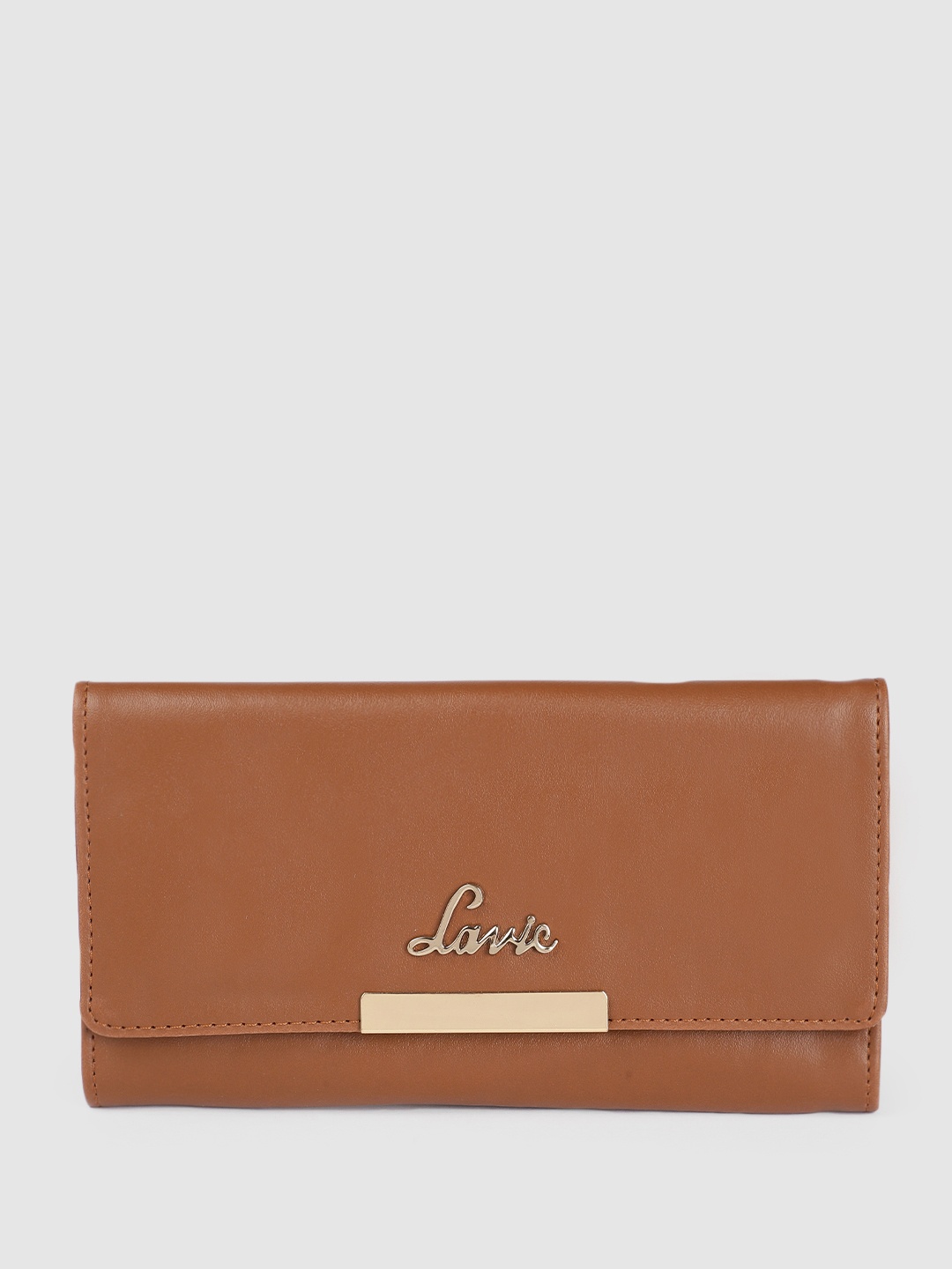 

Lavie Women Solid Three Fold Wallet, Brown