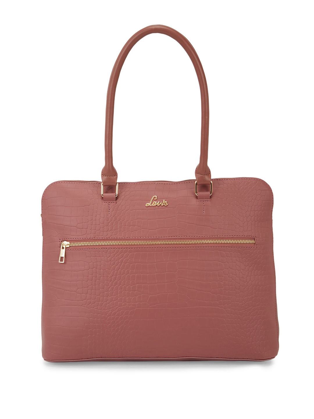 

Lavie Crocodile Textured Structured Shoulder Bag, Mauve
