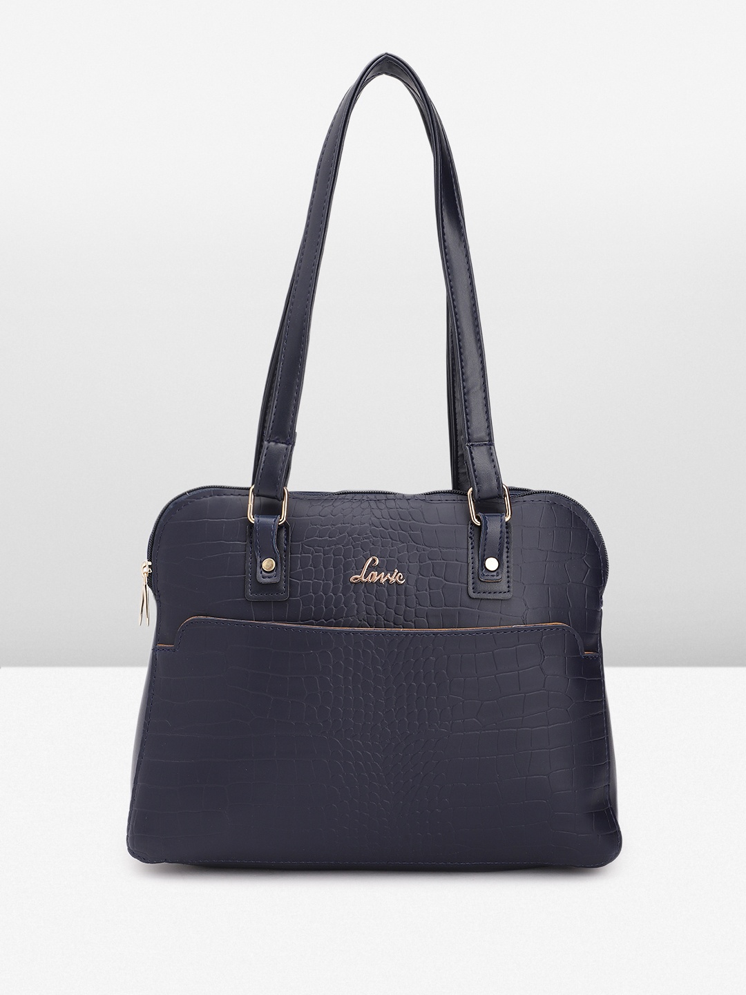

Lavie Animal Textured Structured Shoulder Bag, Navy blue