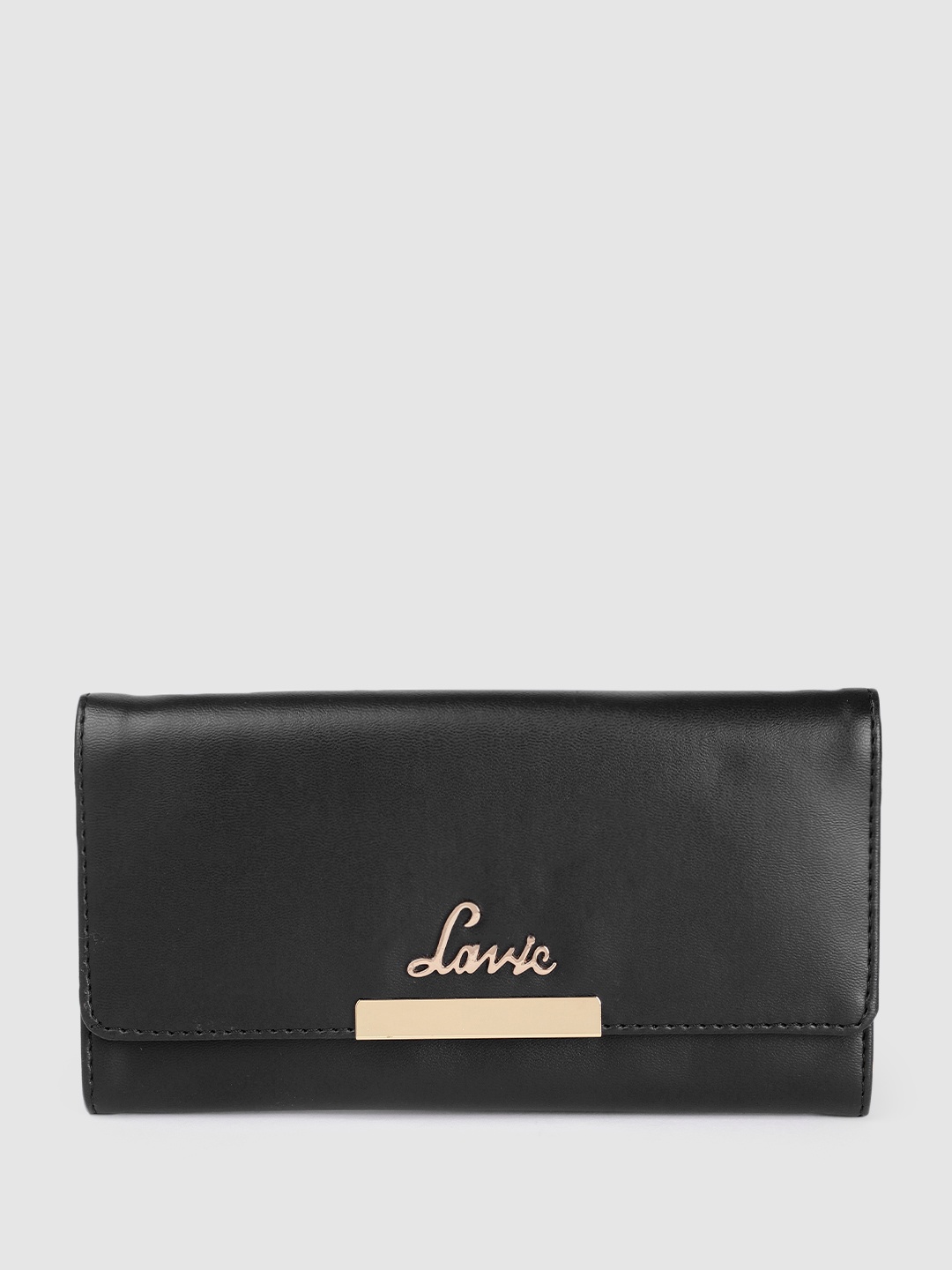 

Lavie Women Solid Three Fold Wallet, Black