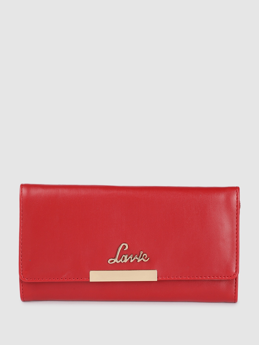 

Lavie Women Solid Three Fold Wallet, Red