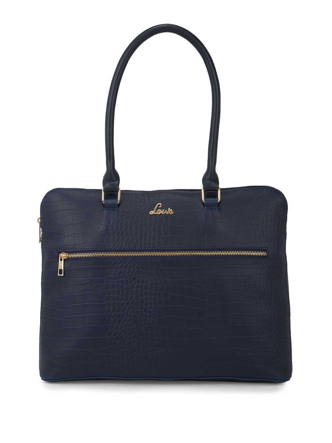 

Lavie Animal Textured Structured Shoulder Bag, Navy blue