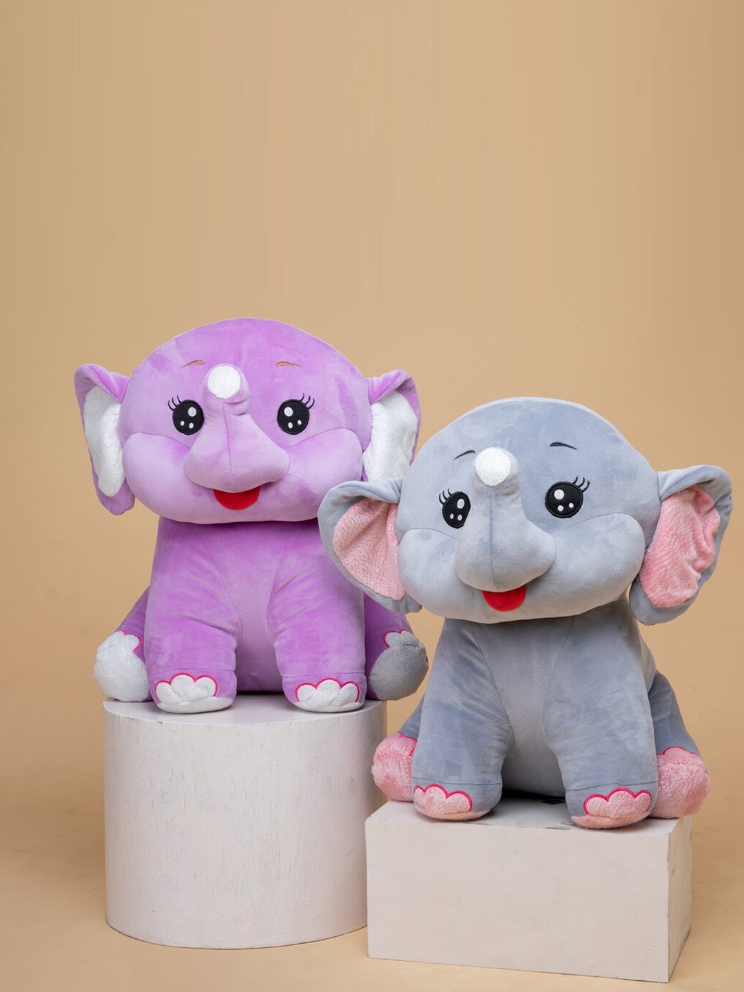 

lAZY BABY Super Soft Velvet Great Elephant Toy, Grey