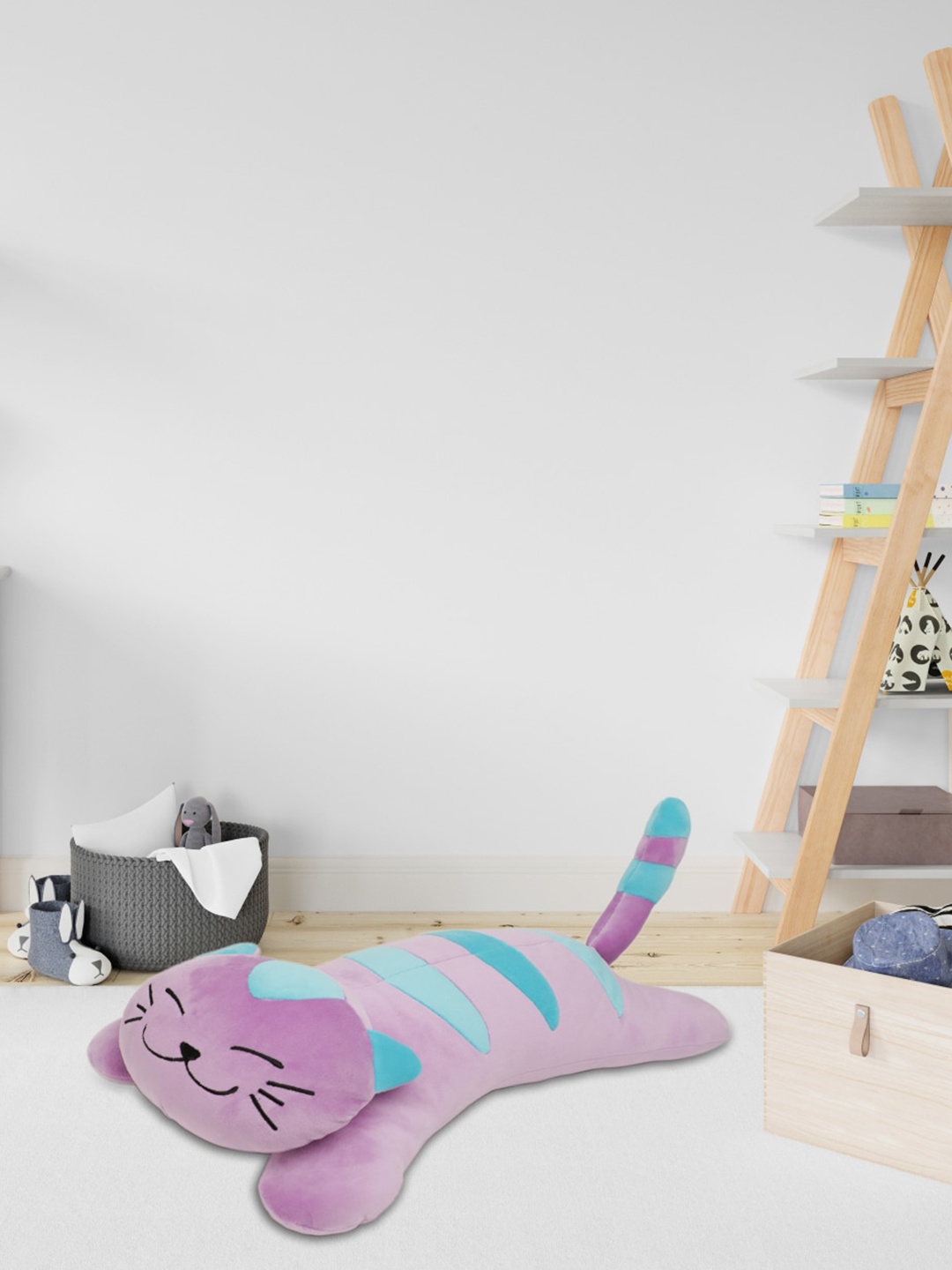 

lAZY BABY Kids Super Soft Velvet Naughty Cat Toy, Purple