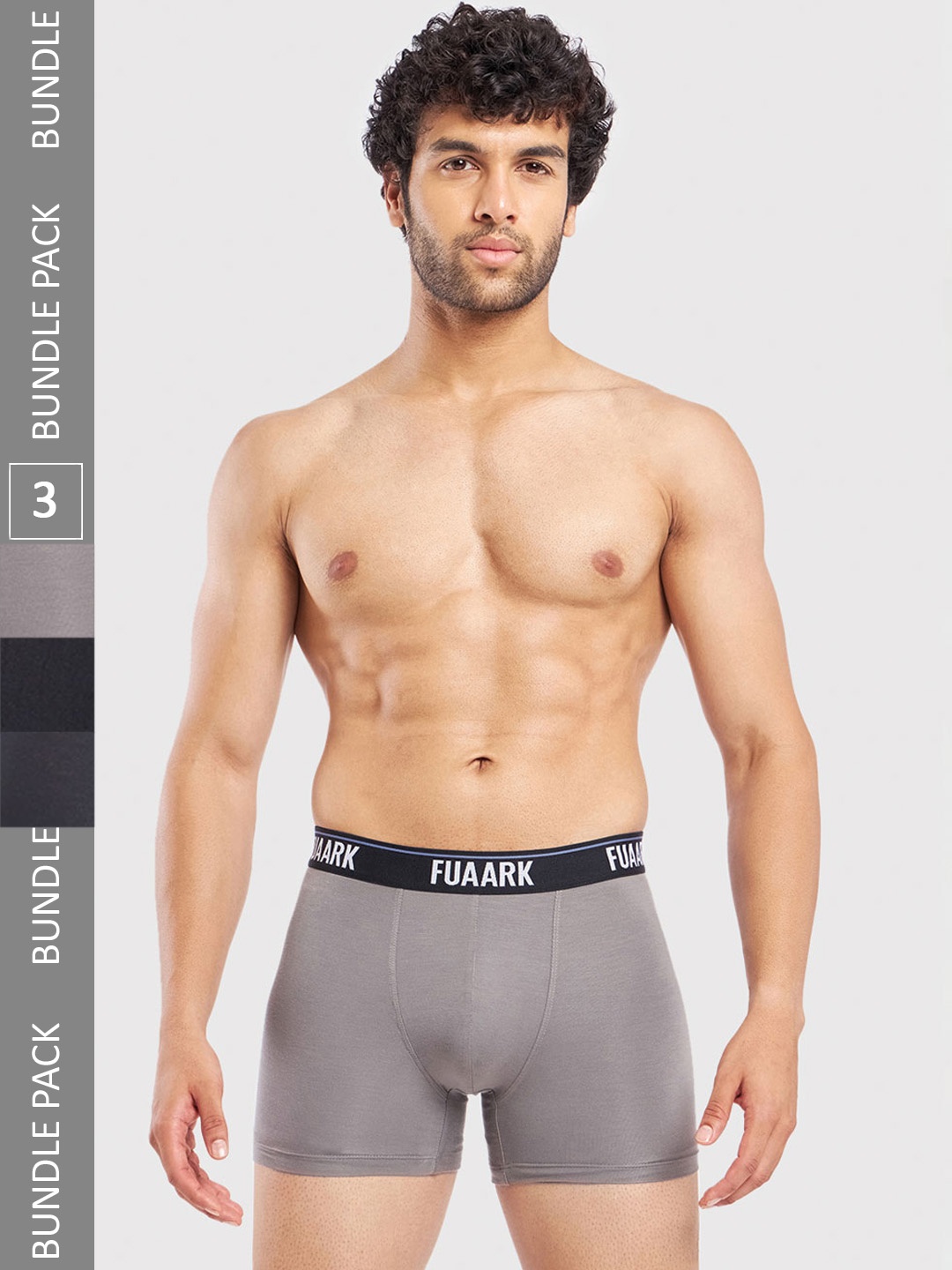 

FUAARK Pack Of 3 Anti Odor Trunks FUSMTrP3-Black2-Grey-S