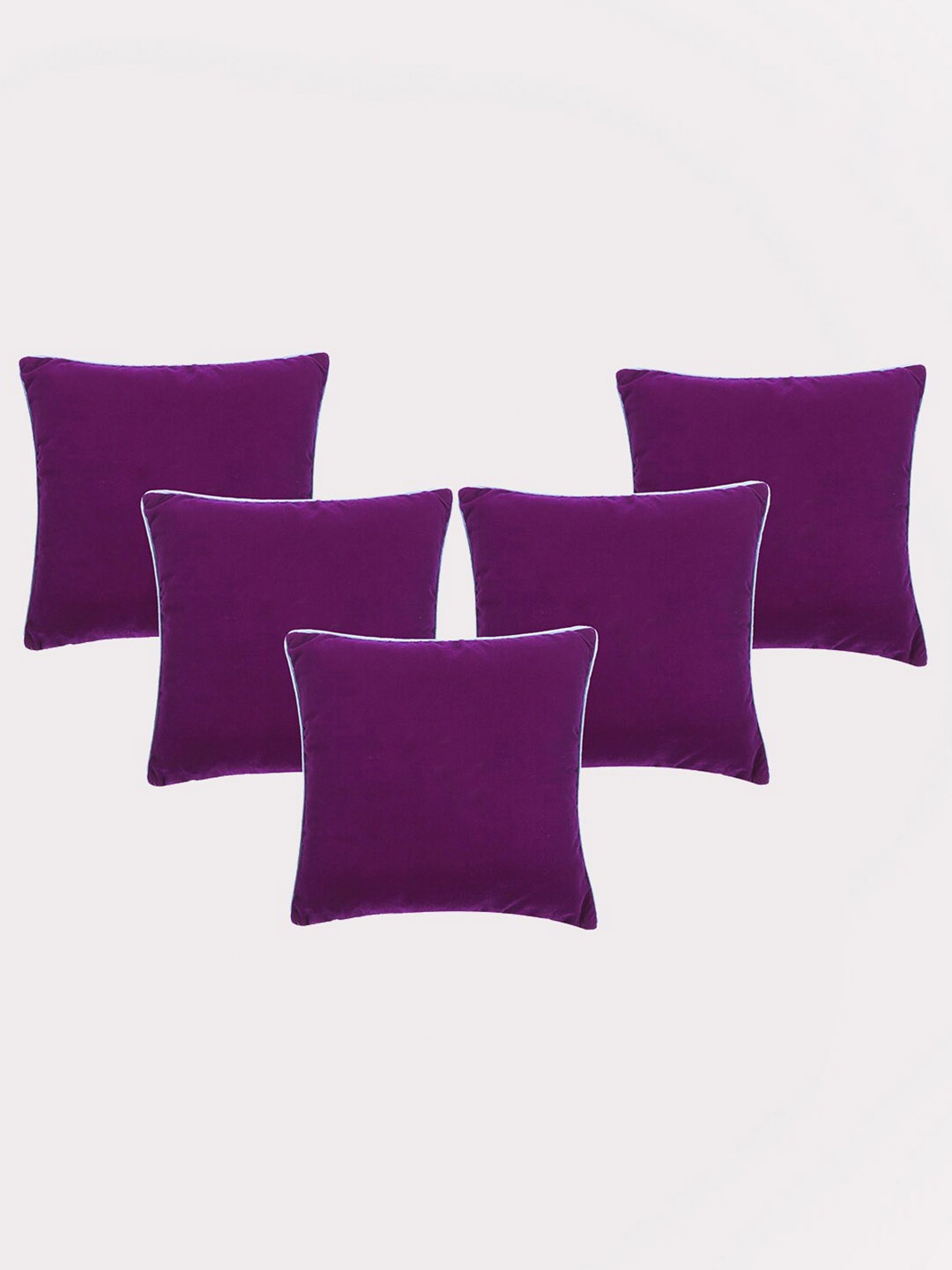 

OUSSUM 5 Pieces Purple Solid Velvet Square Cushion Covers