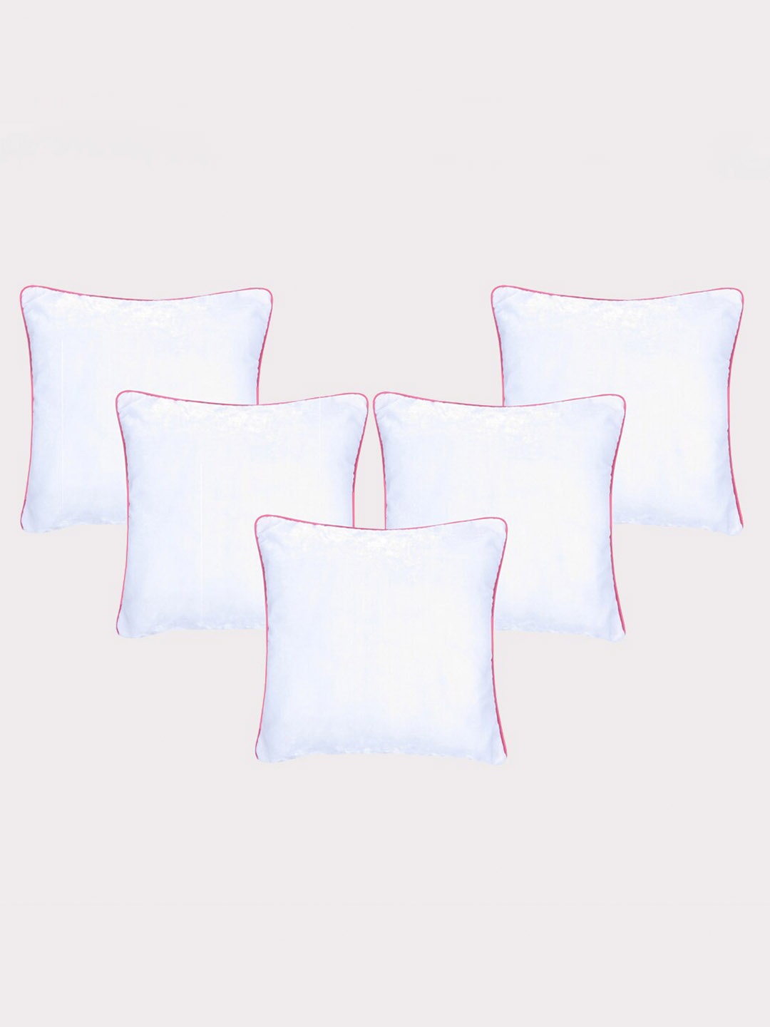 

OUSSUM White & Red 5 Pieces Velvet Square Cushion Covers