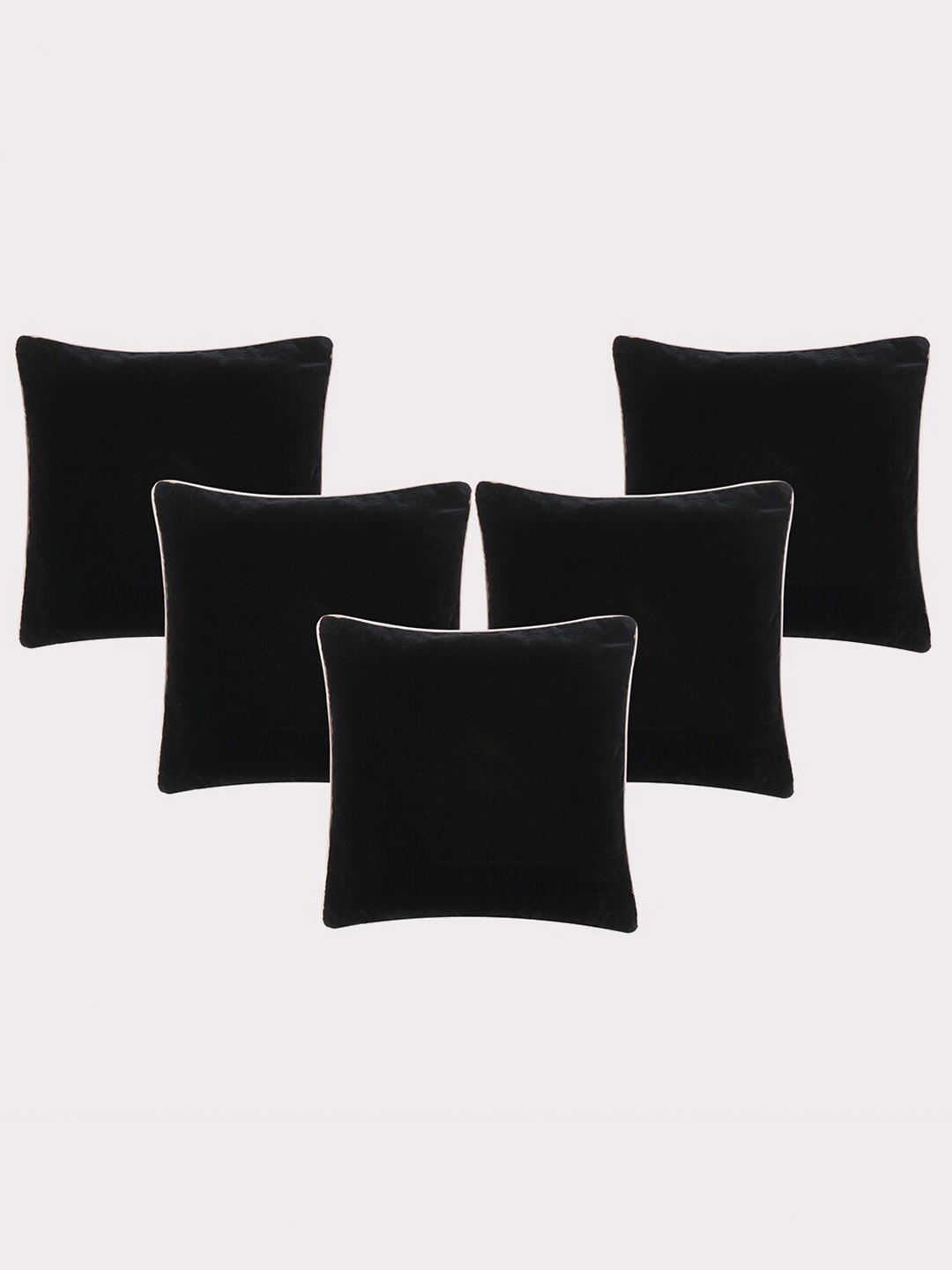 

OUSSUM Black & White 5 Pieces Velvet Square Cushion Covers