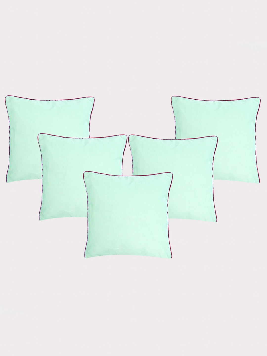 

OUSSUM Green & Red 5 Pieces Velvet Square Cushion Covers