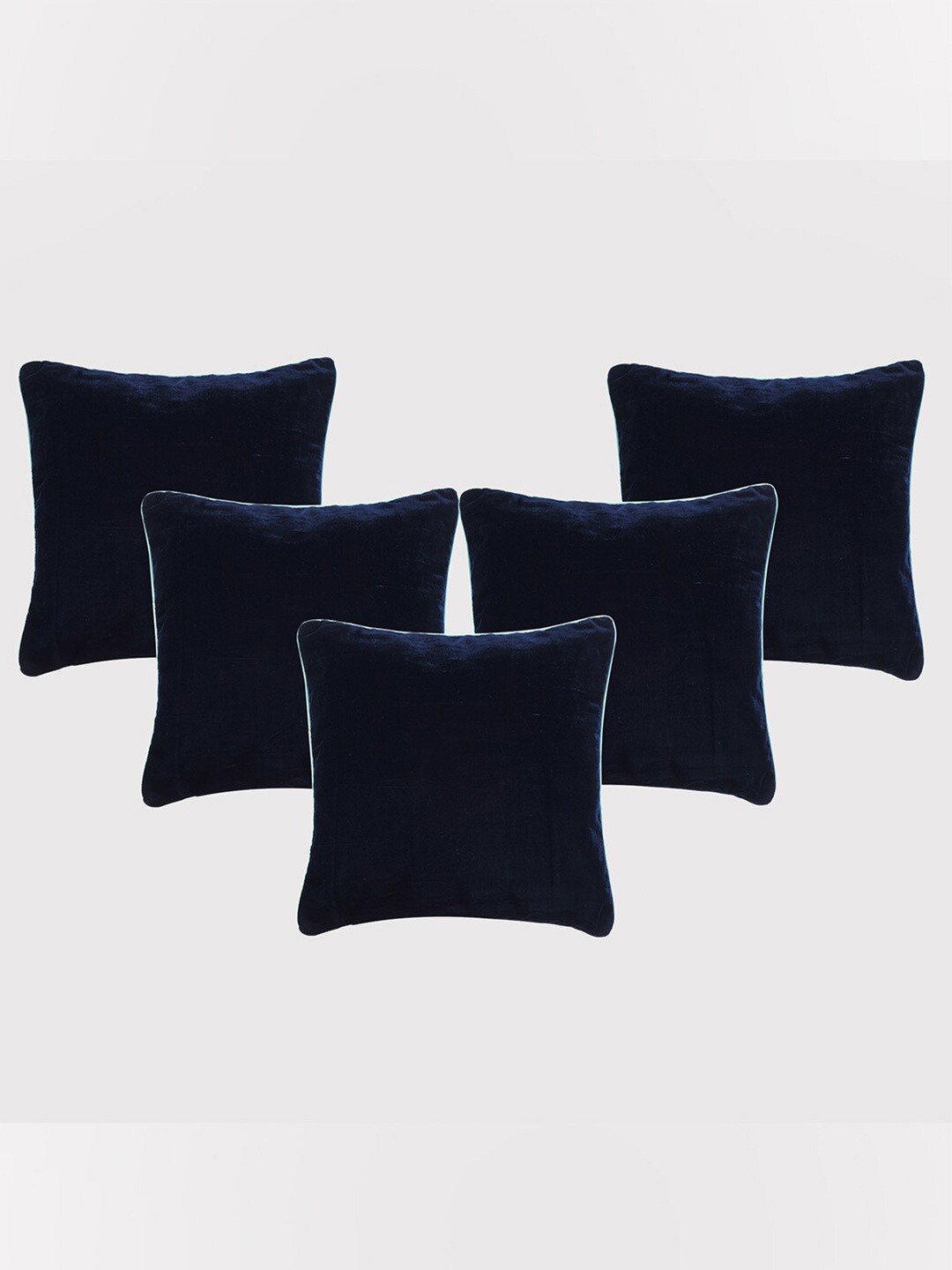 

OUSSUM Navy Blue 5 Pieces Velvet Square Cushion Covers