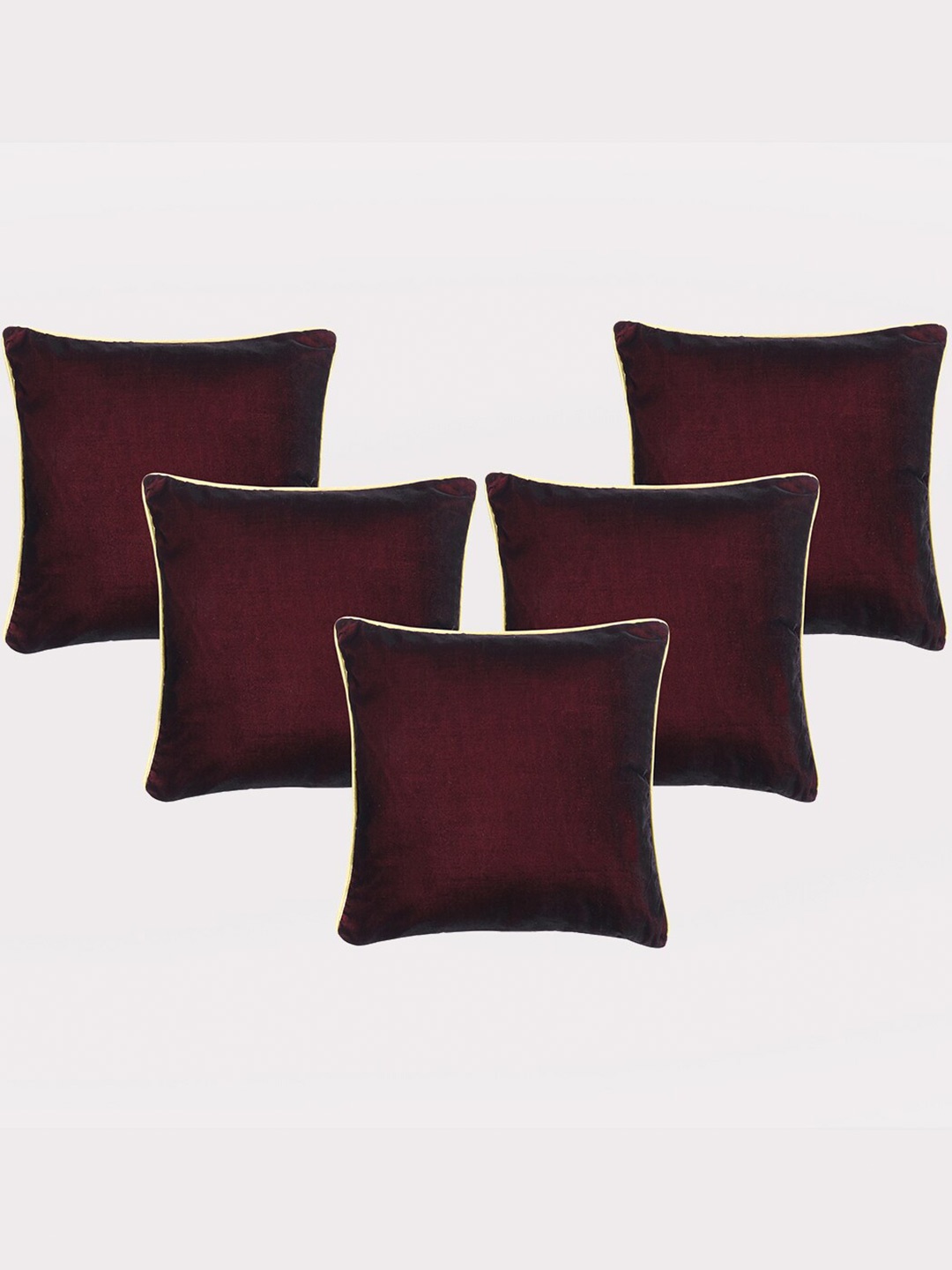 

OUSSUM Red & Yellow 5-Pieces Velvet Square Cushion Covers