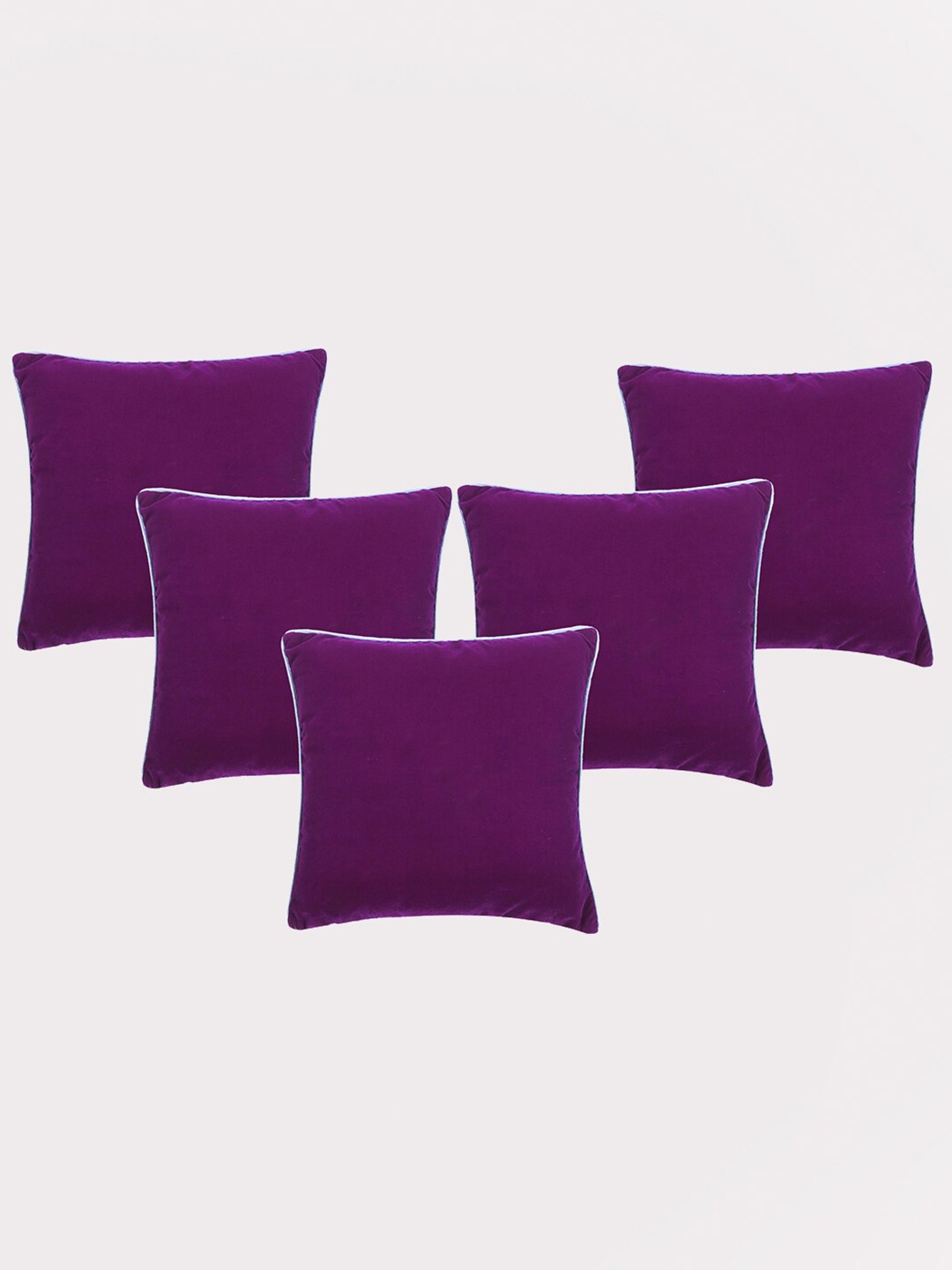 

OUSSUM Purple & Blue 5-Pieces Velvet Square Cushion Covers