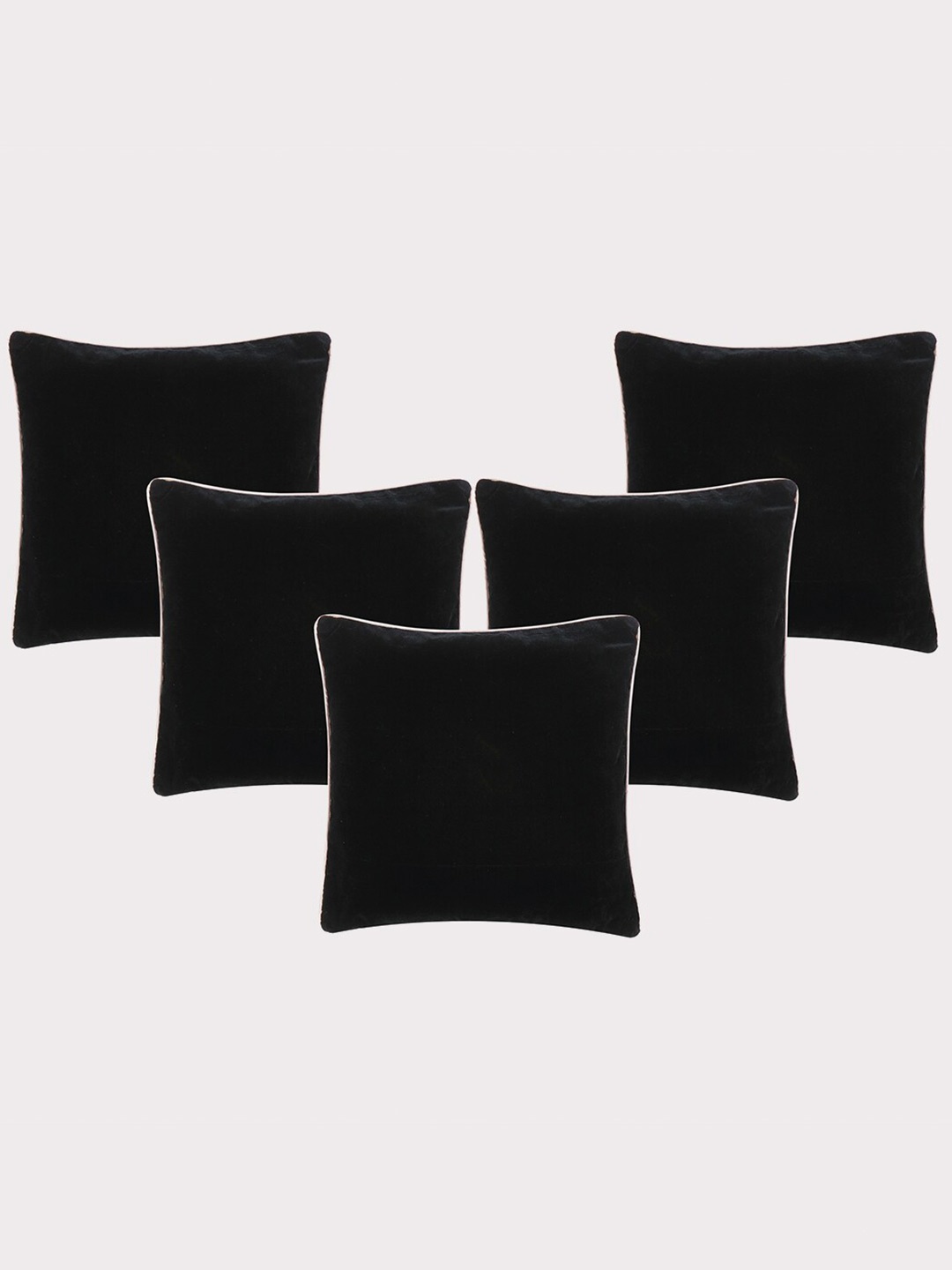 

OUSSUM Black & White 5-Pieces Velvet Square Cushion Covers