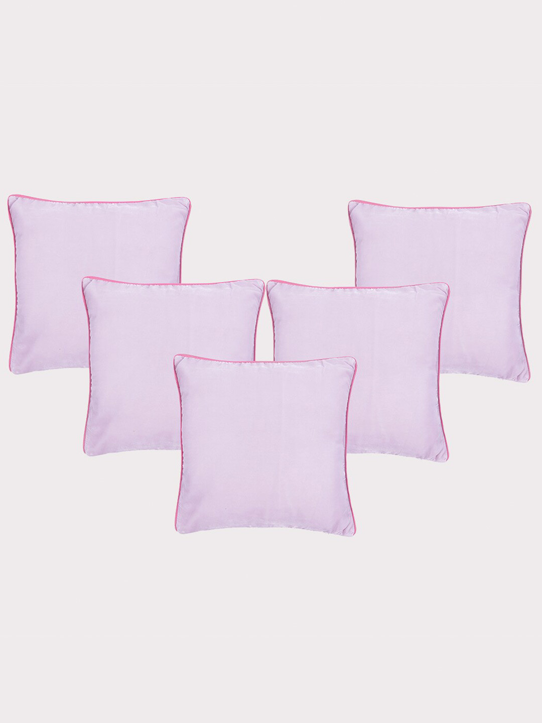 

OUSSUM Pink 5-Pieces Velvet Square Cushion Covers