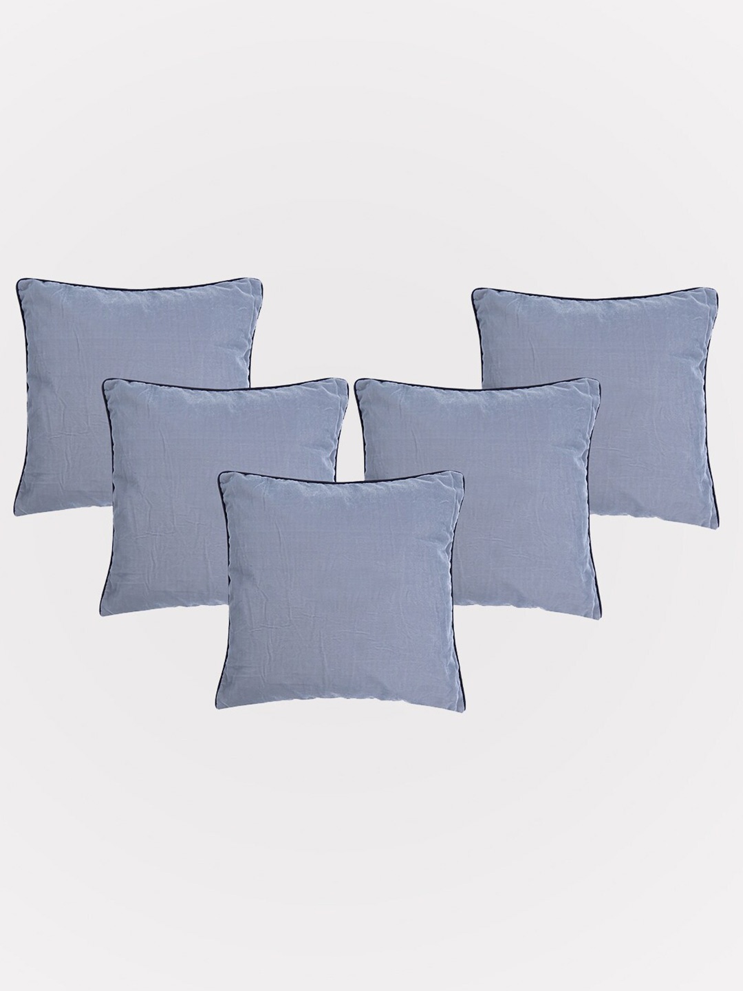 

OUSSUM 5 Pieces Grey Solid Velvet Square Cushion Covers