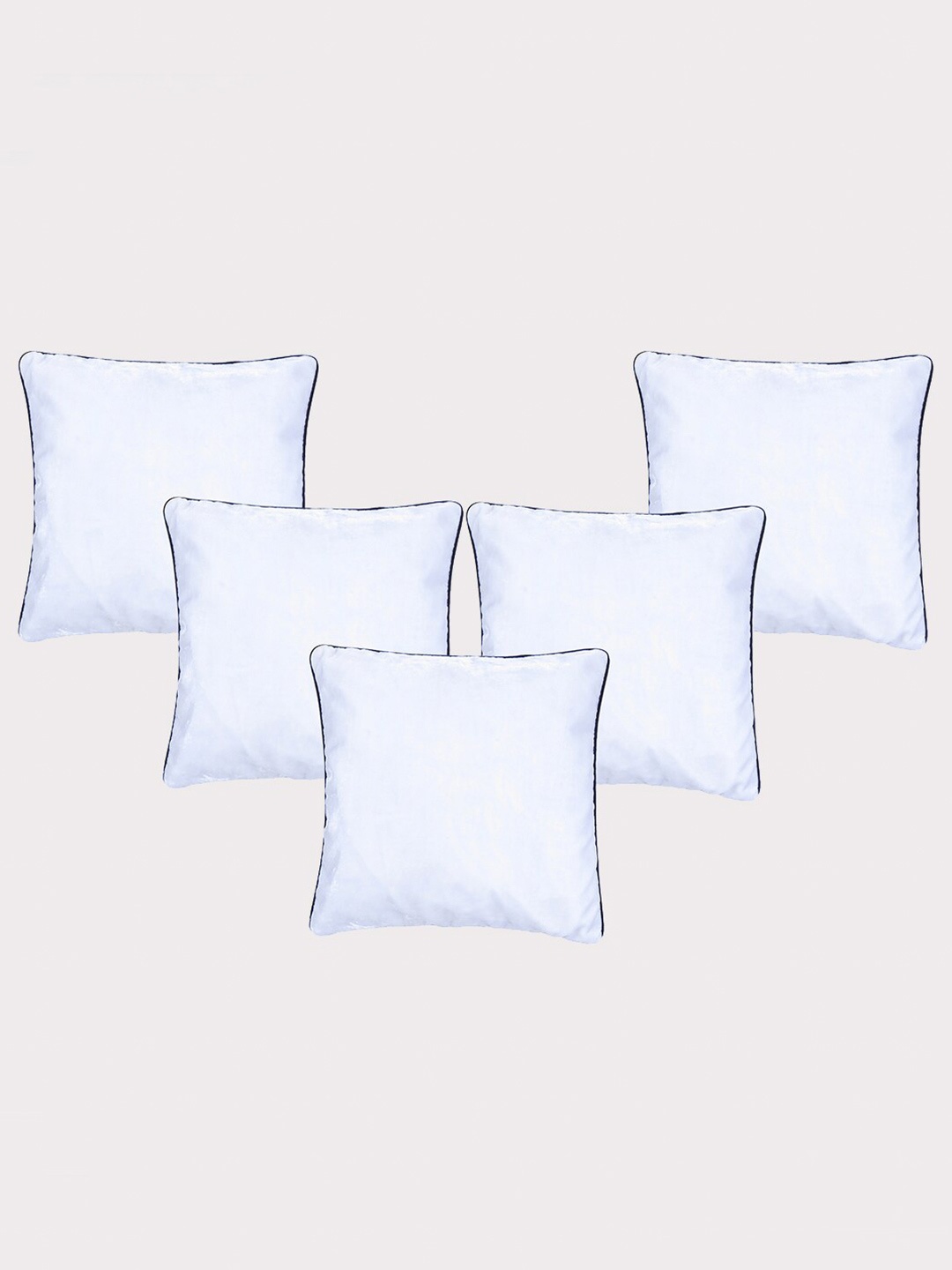 

OUSSUM 5 Pieces White & Black Solid Velvet Square Cushion Covers