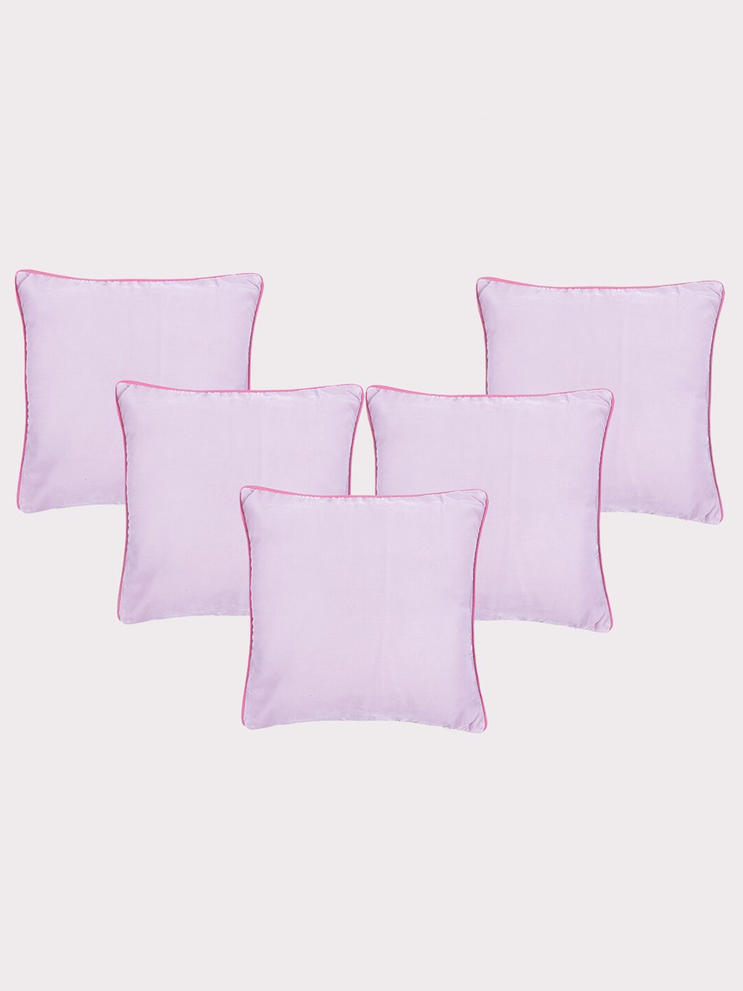 

OUSSUM 5 Pieces Pink Solid Velvet Square Cushion Covers