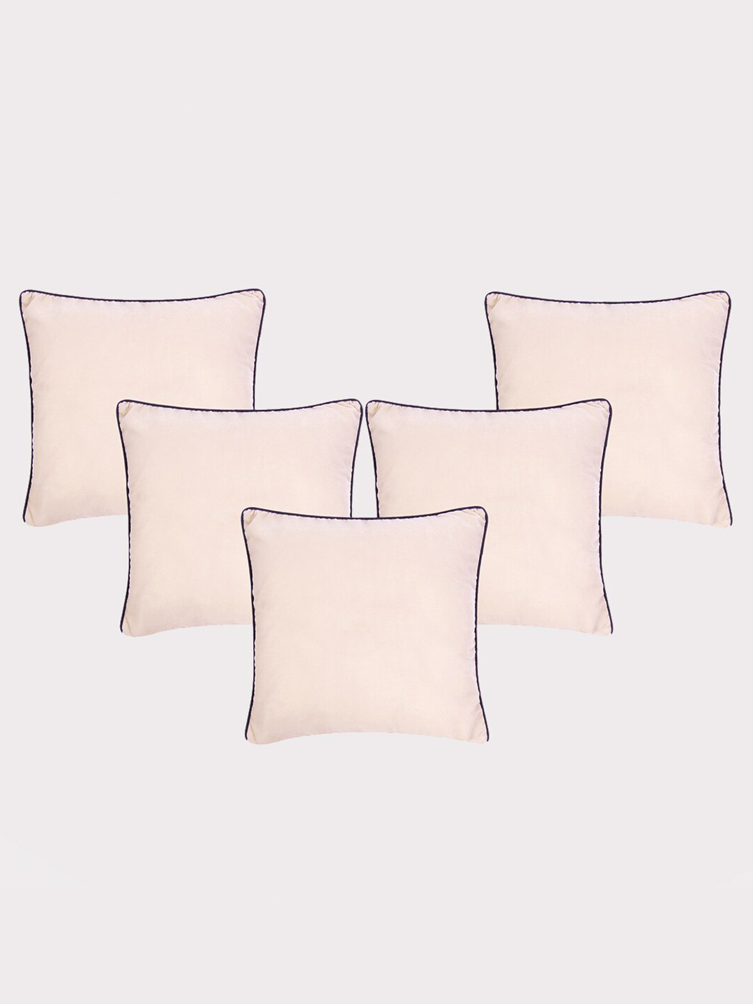 

OUSSUM 5 Pieces Pink & Blue Solid Velvet Square Cushion Covers