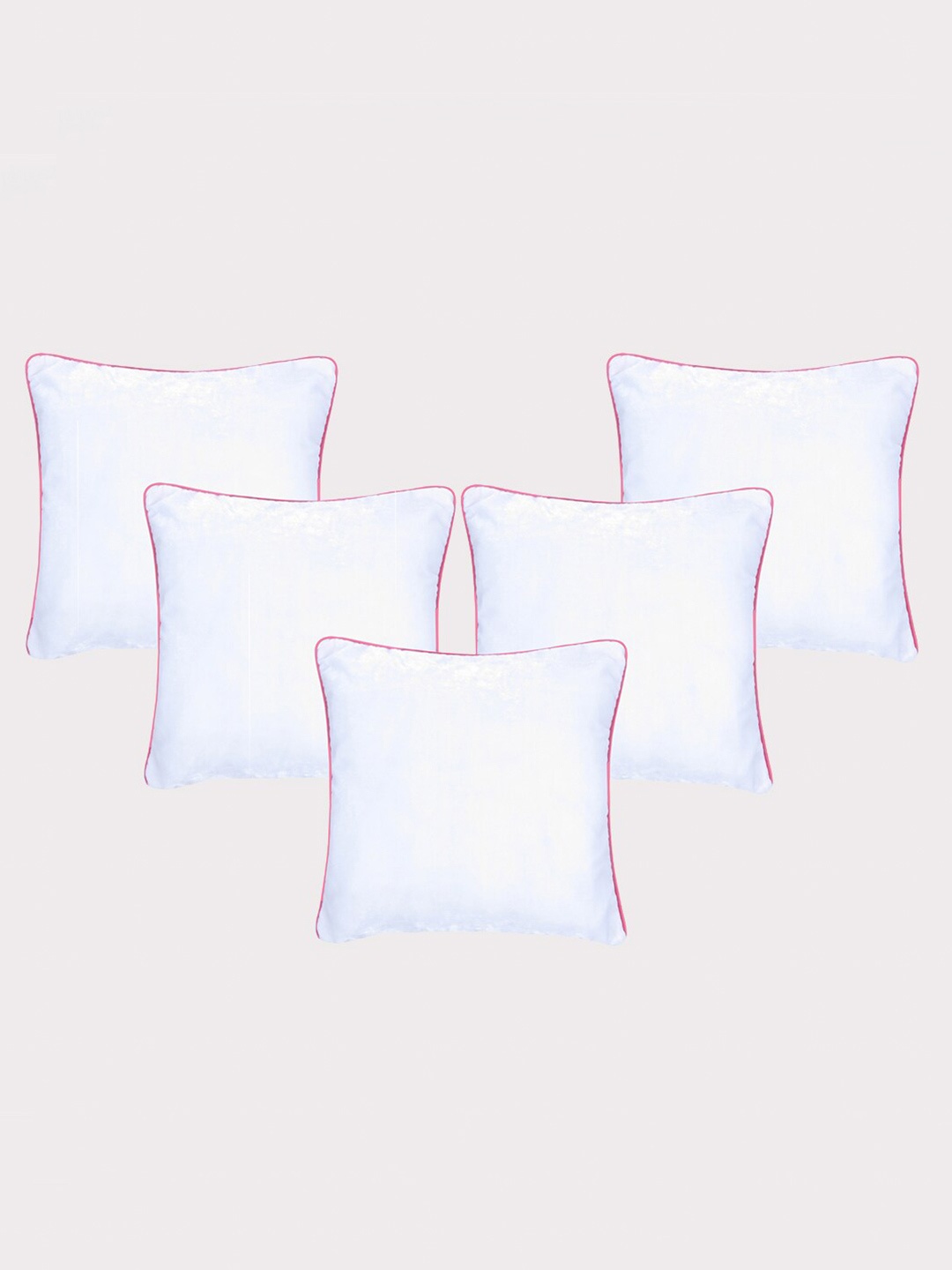 

OUSSUM White & Red 5 Pieces Velvet Square Cushion Covers