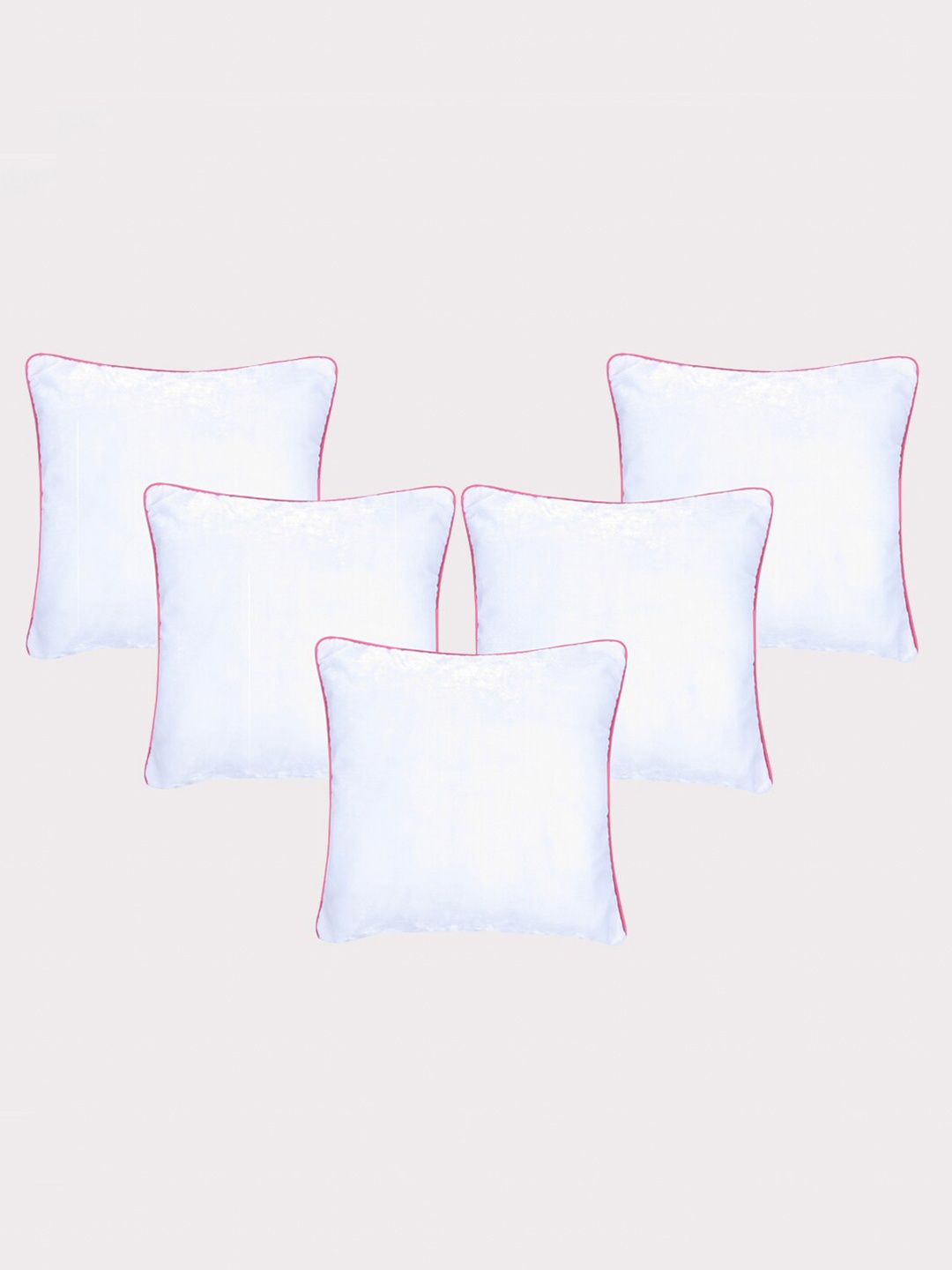 

OUSSUM White & Red 5 Pieces Velvet Square Cushion Covers