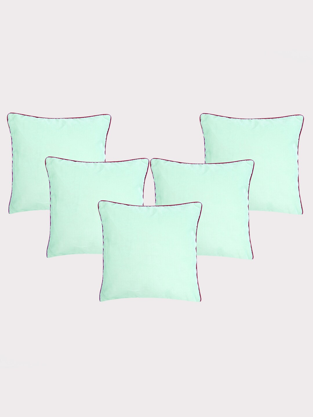 

OUSSUM Green & Red 5-Pieces Velvet Square Cushion Covers
