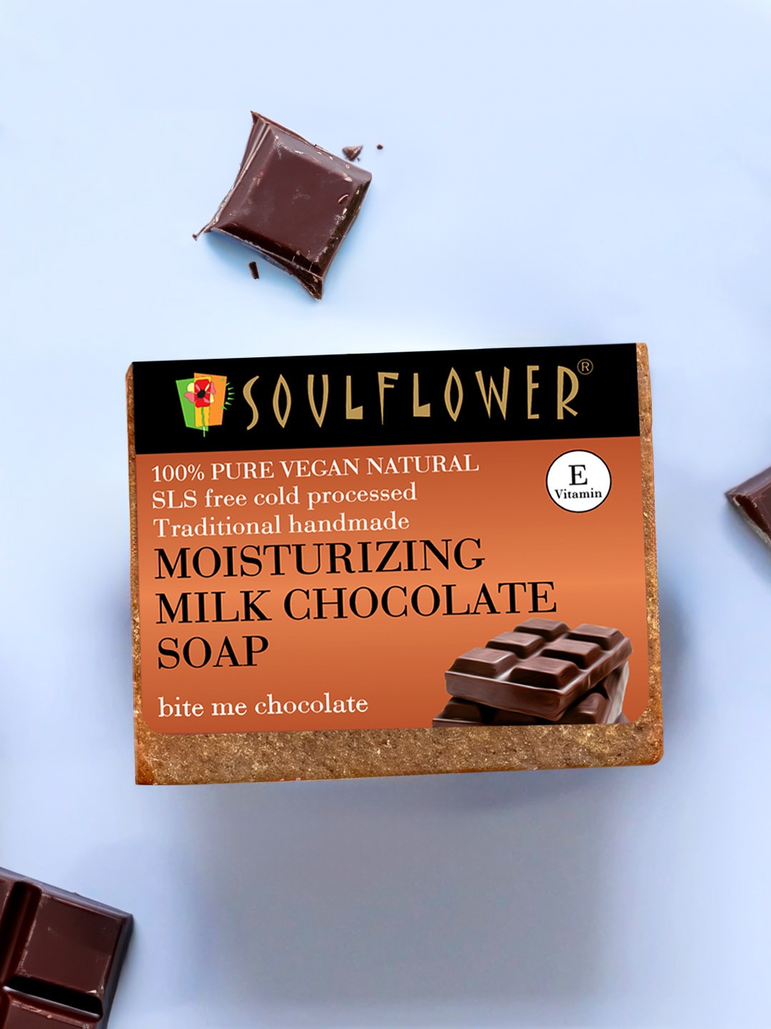

Soulflower Organic Handmade Coco Butter & Milk Chocolate Bathing Bar Soap - 150 g, Brown