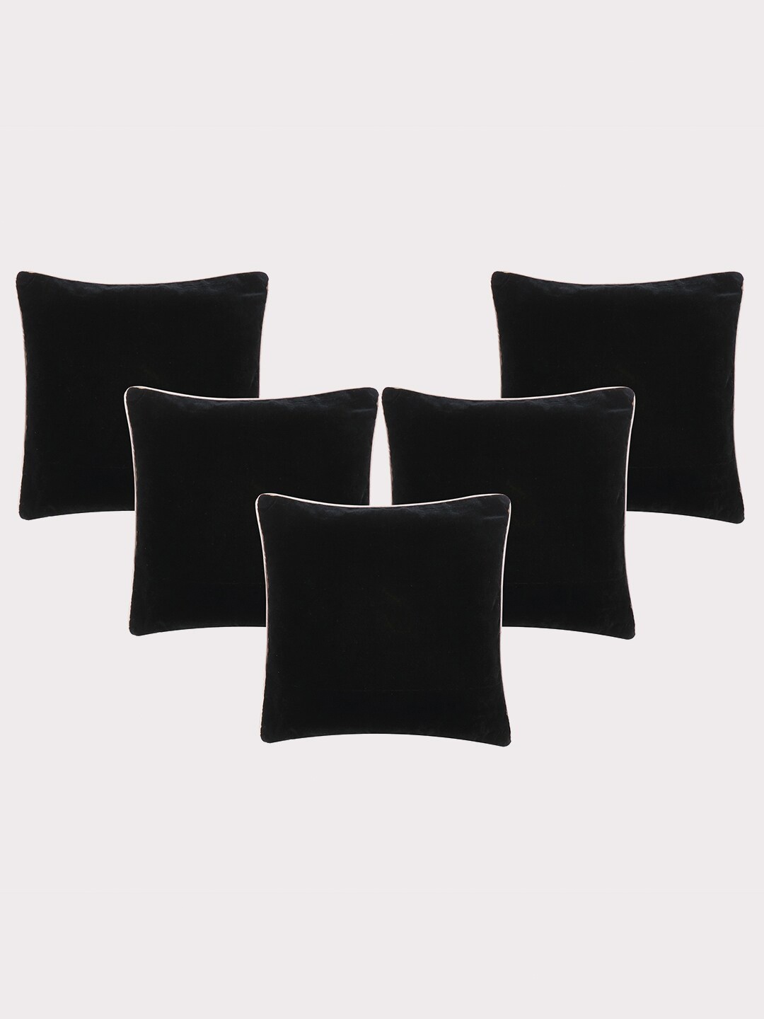 

OUSSUM Black & White 5-Pieces Velvet Square Cushion Covers