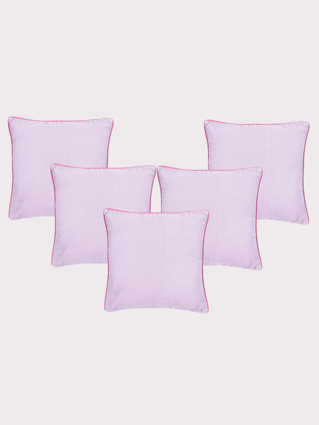 

OUSSUM Pink 5-Pieces Velvet Square Cushion Covers
