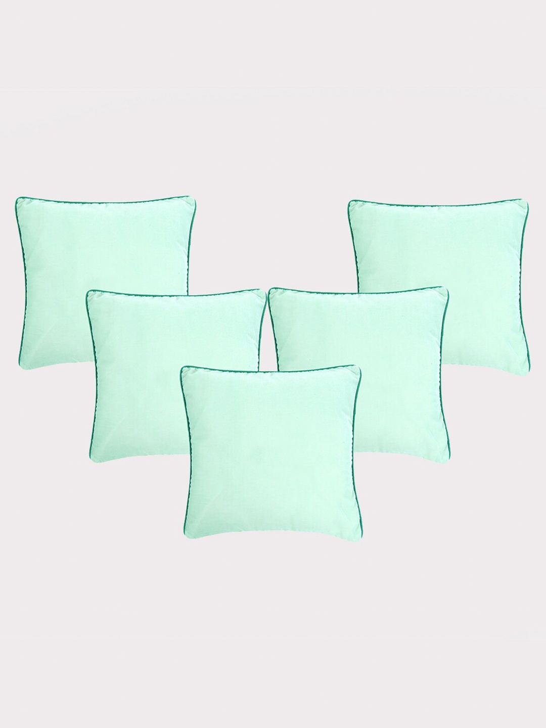 

OUSSUM 5 Pieces Green Solid Velvet Square Cushion Covers