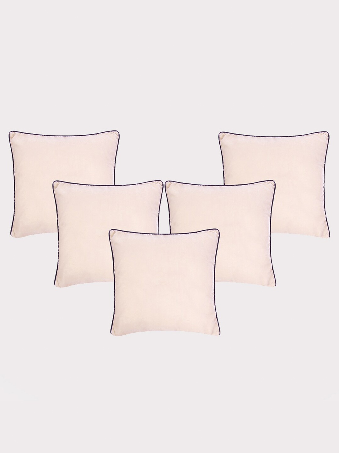 

OUSSUM 5 Pieces Pink Solid Velvet Square Cushion Covers