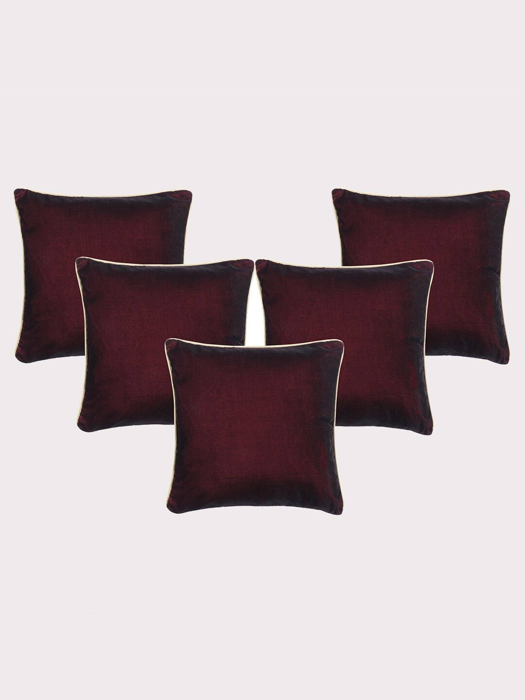 

OUSSUM Red & Yellow 5 Pieces Velvet Square Cushion Covers
