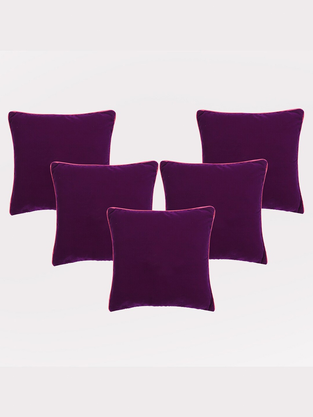 

OUSSUM Purple & Pink 5 Pieces Velvet Square Cushion Covers