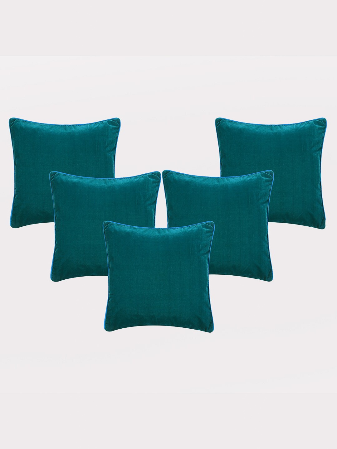 

OUSSUM Teal 5 Pieces Velvet Square Cushion Covers