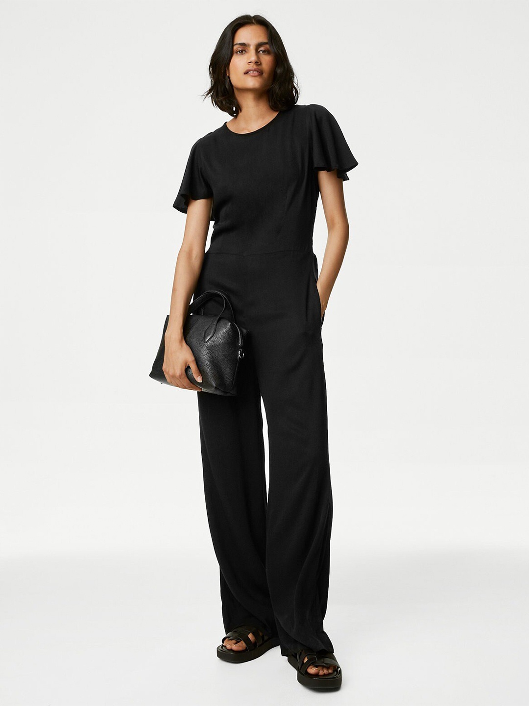 

Marks & Spencer Flared Sleeves Basic Jumpsuit, Black