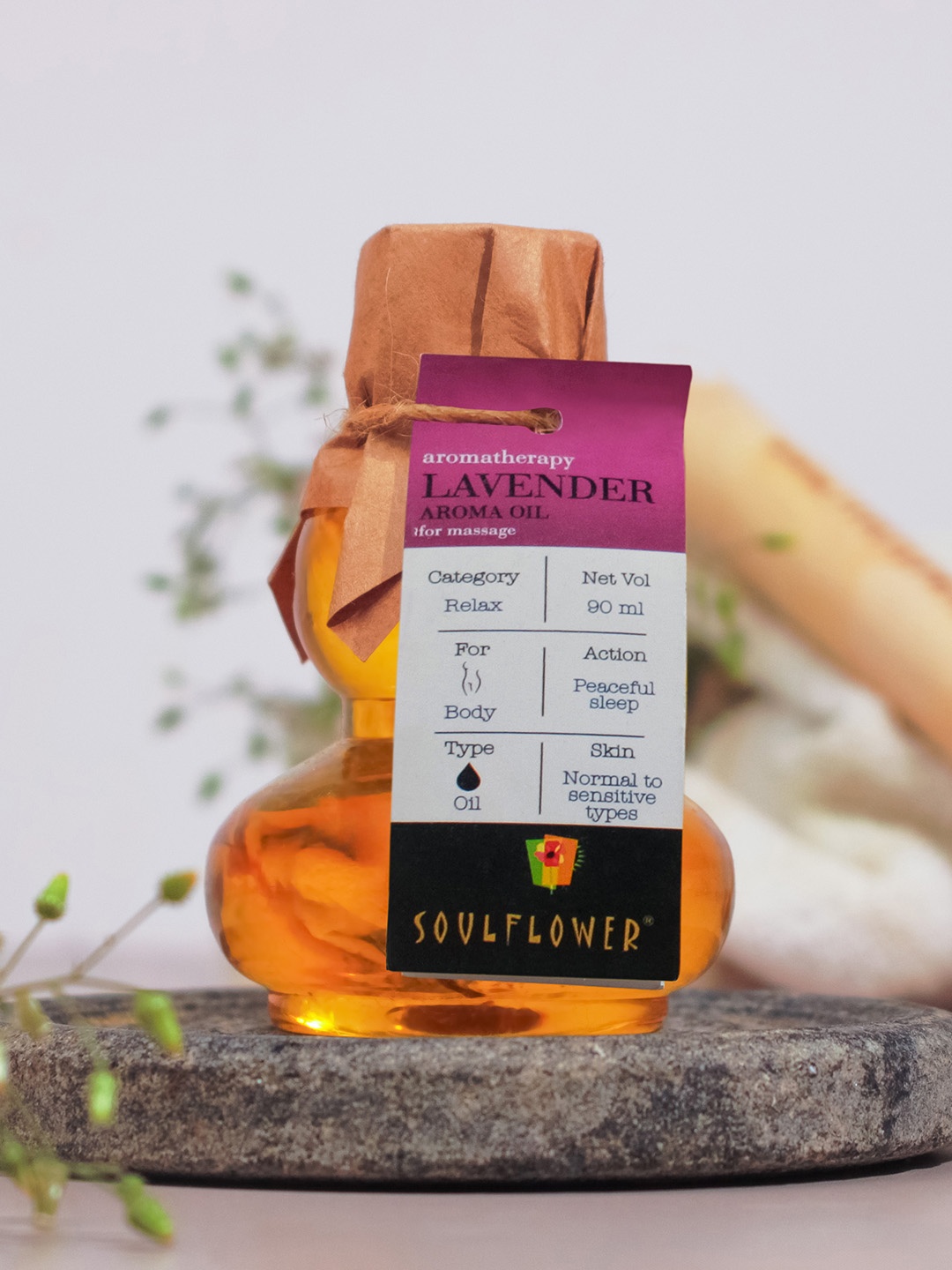 

Soulflower Unisex Lavender Aroma Massage Oil - 90 ml, Yellow