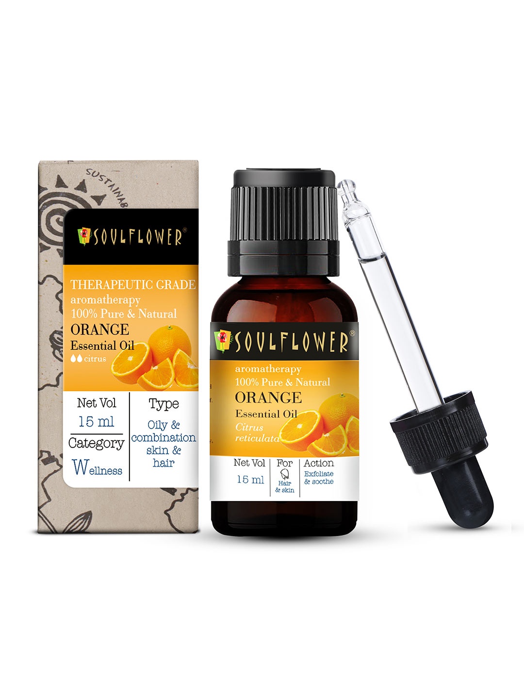 

Soulflower Unisex Orange Essential Oil - 15 ml