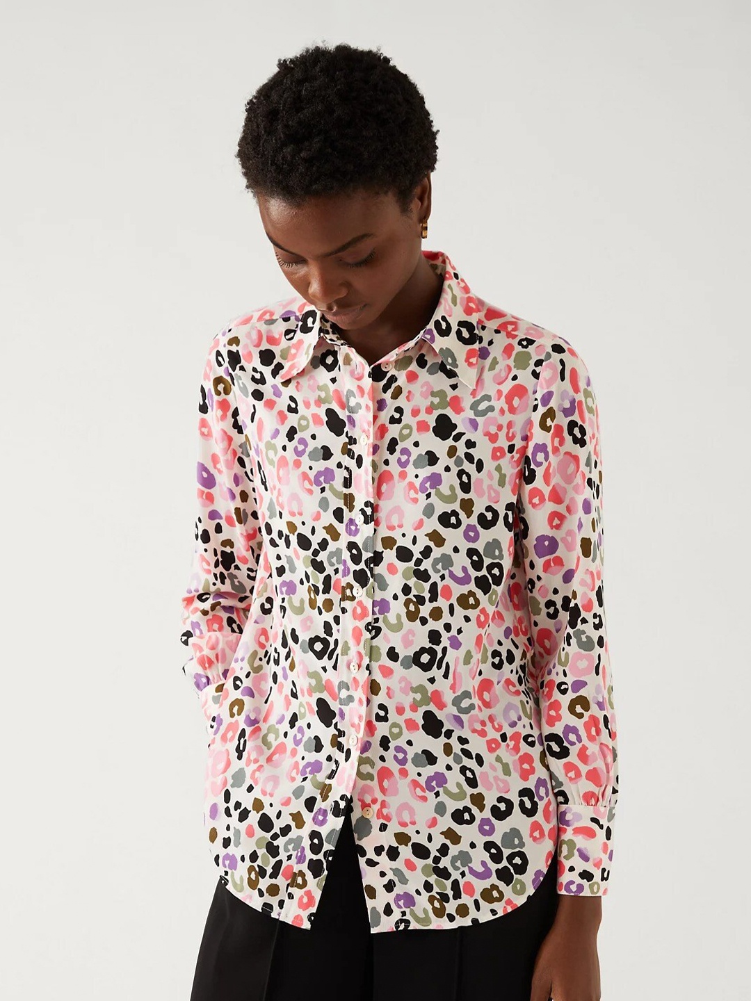 

Marks & Spencer Abstract Printed Casual Shirt, Pink