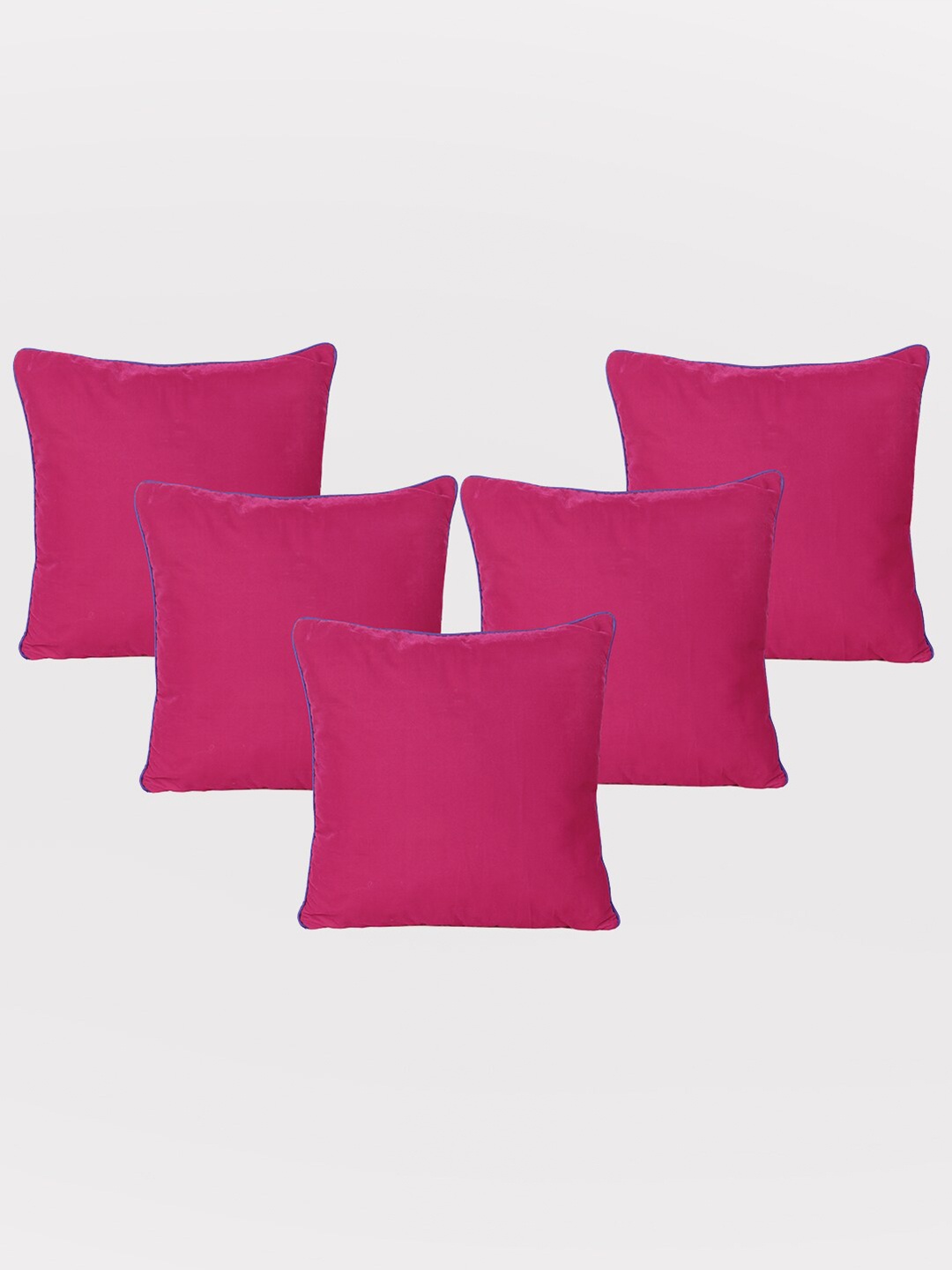 

OUSSUM Pink & Blue 5-Pieces Velvet Square Cushion Covers
