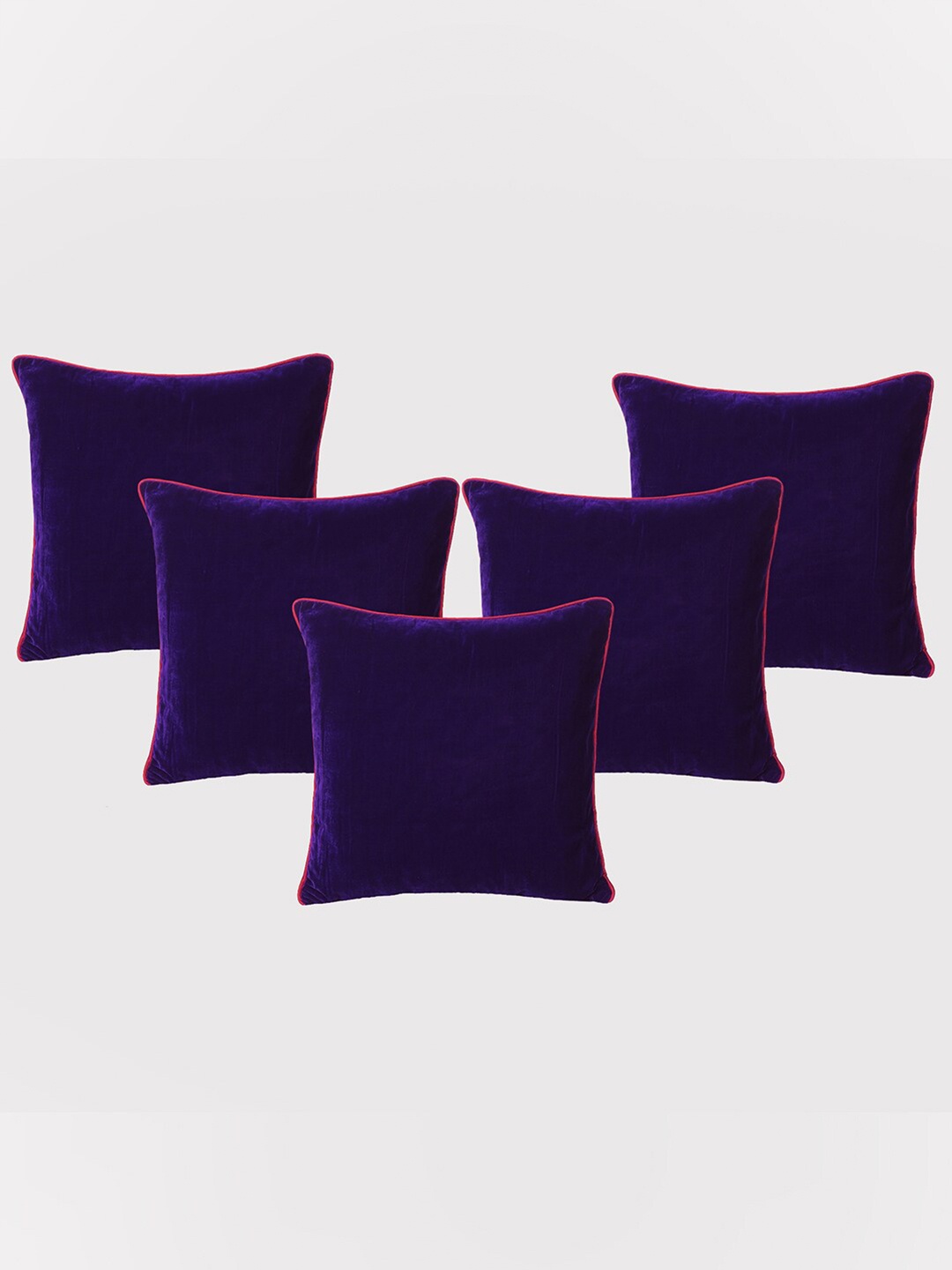 

OUSSUM Purple & Pink 5 Pieces Velvet Square Cushion Covers