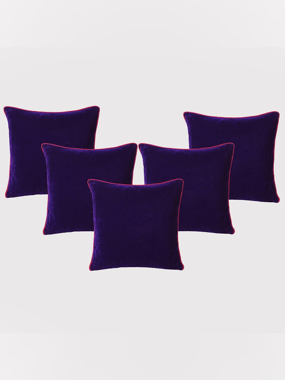 

OUSSUM Purple & Pink 5 Pieces Velvet Square Cushion Covers
